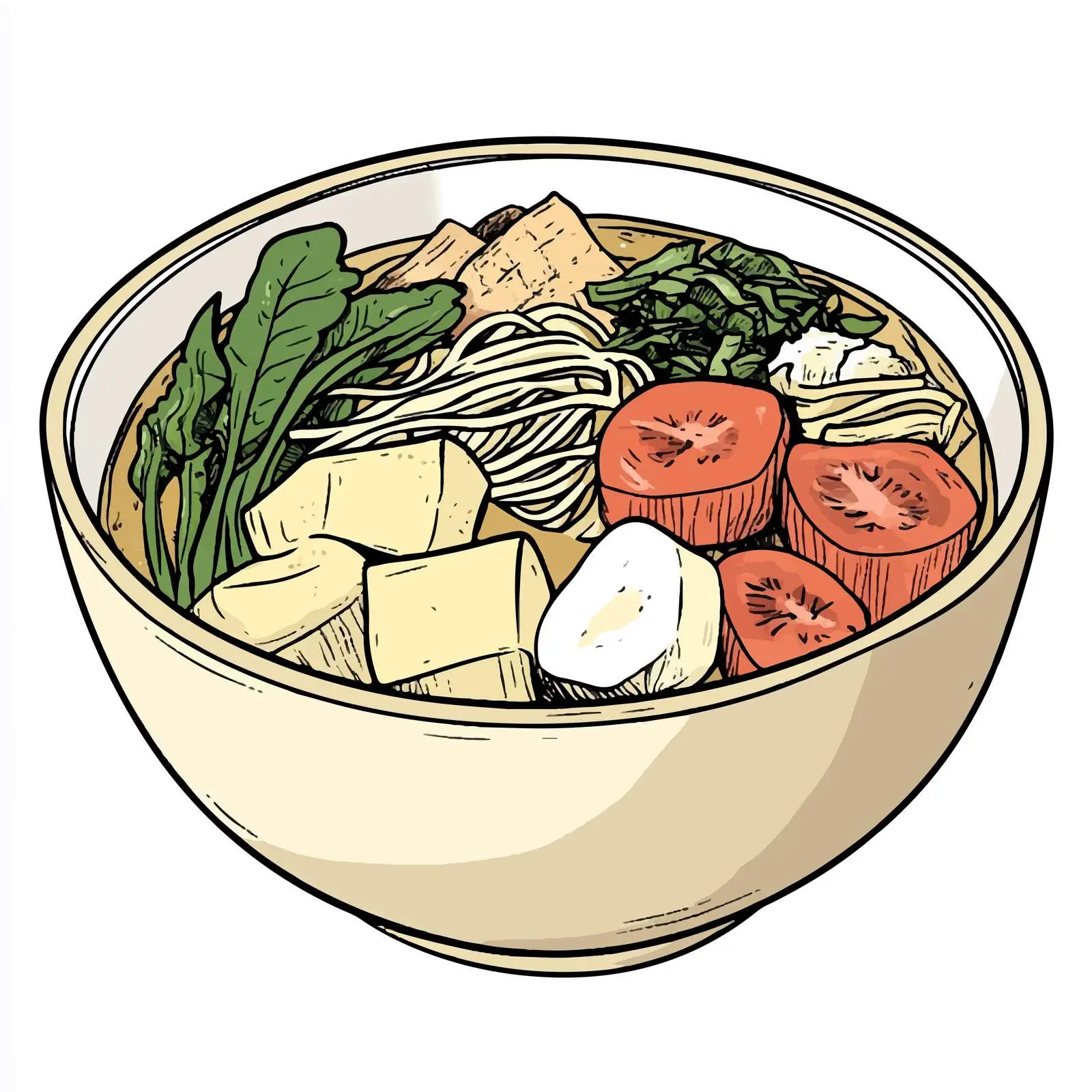 Hand Drawn Japanese Soup Illustration — free download from Dotvec