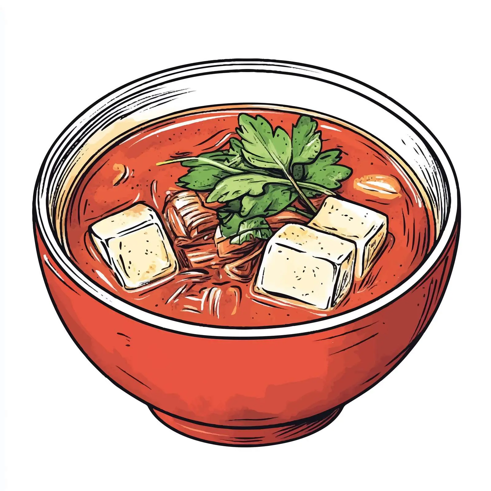 Hand-Drawn Japanese Soup in Isolated Background — free download from Dotvec