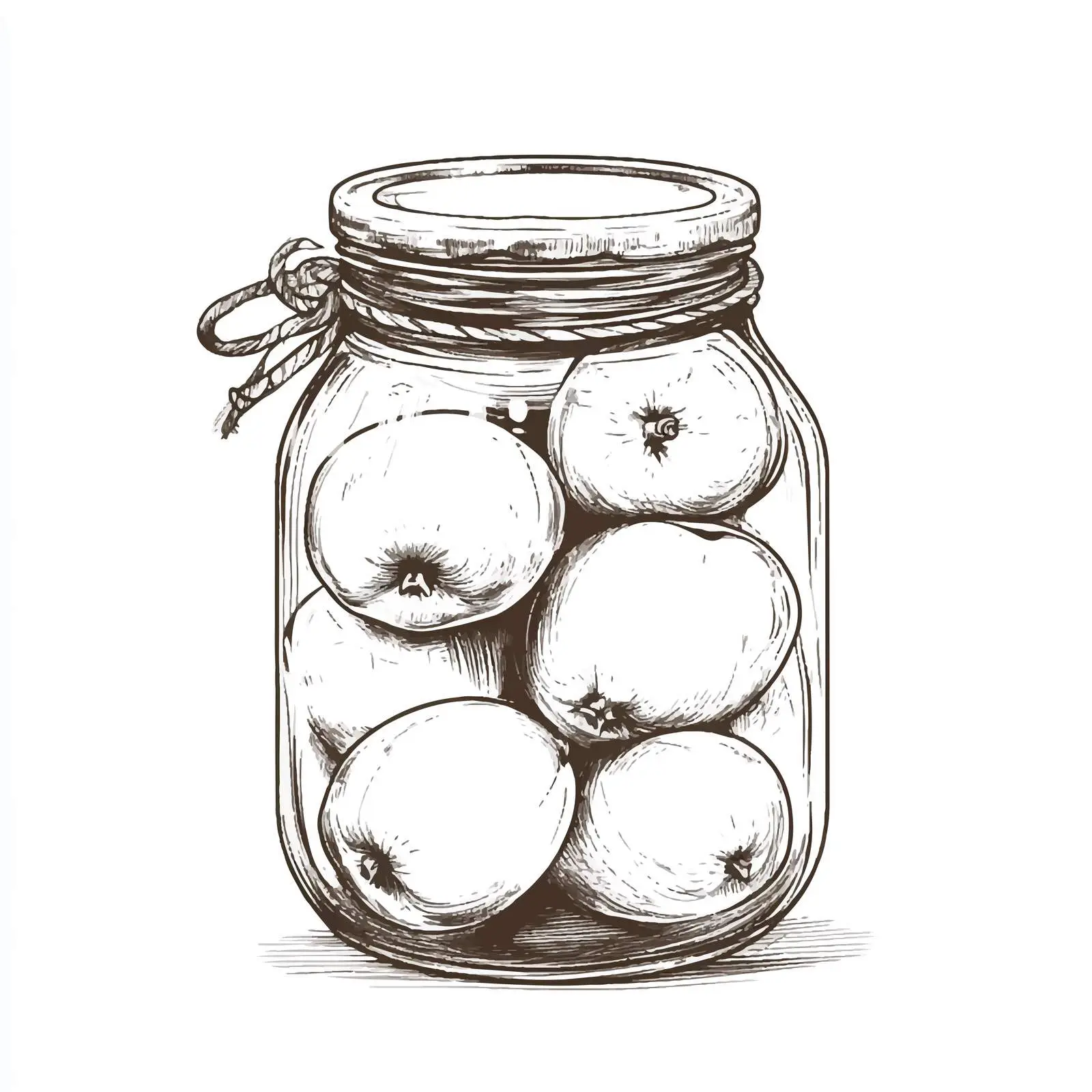 Hand-Drawn Pickled Apples Jar Illustration — free download from Dotvec