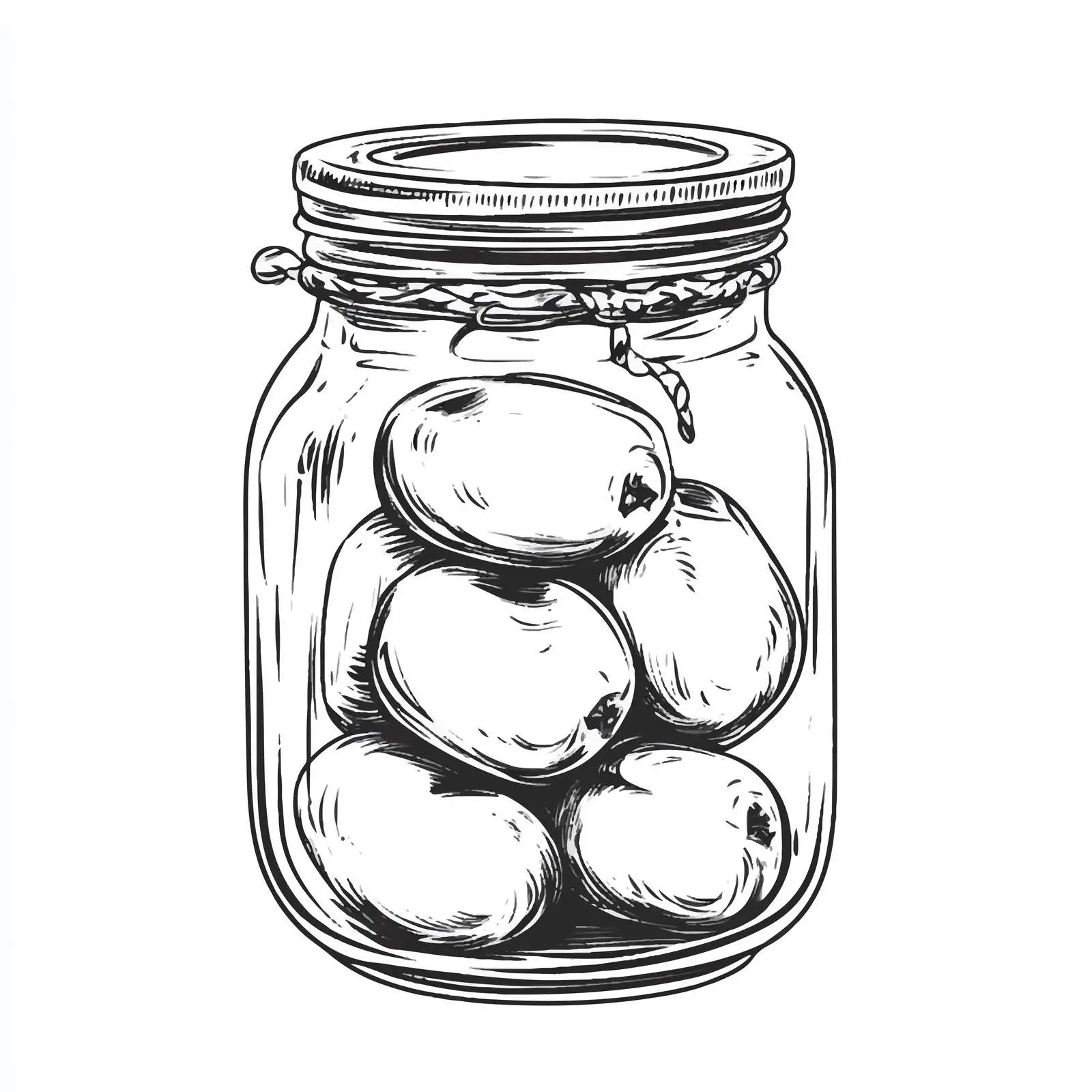 Hand-Drawn Pickled Apple Jar Illustration — free download from Dotvec