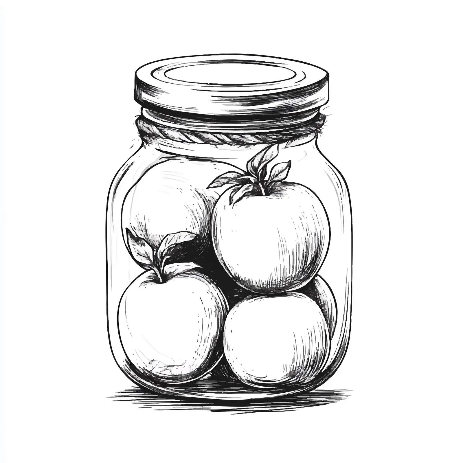 Hand-Drawn Pickled Apples in Jar Vector – free pickled image from Dotvec