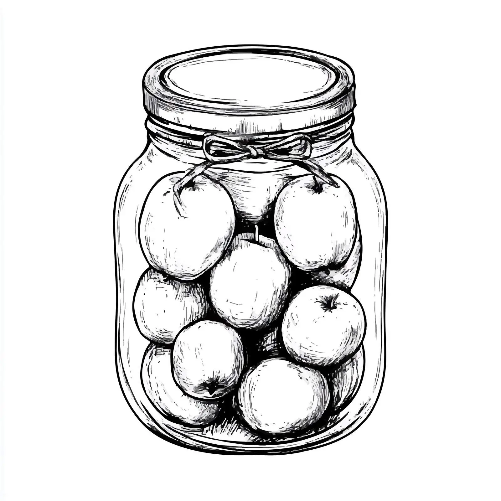 Hand-Drawn Pickled Apples in Jar Illustration – free pickled image from Dotvec