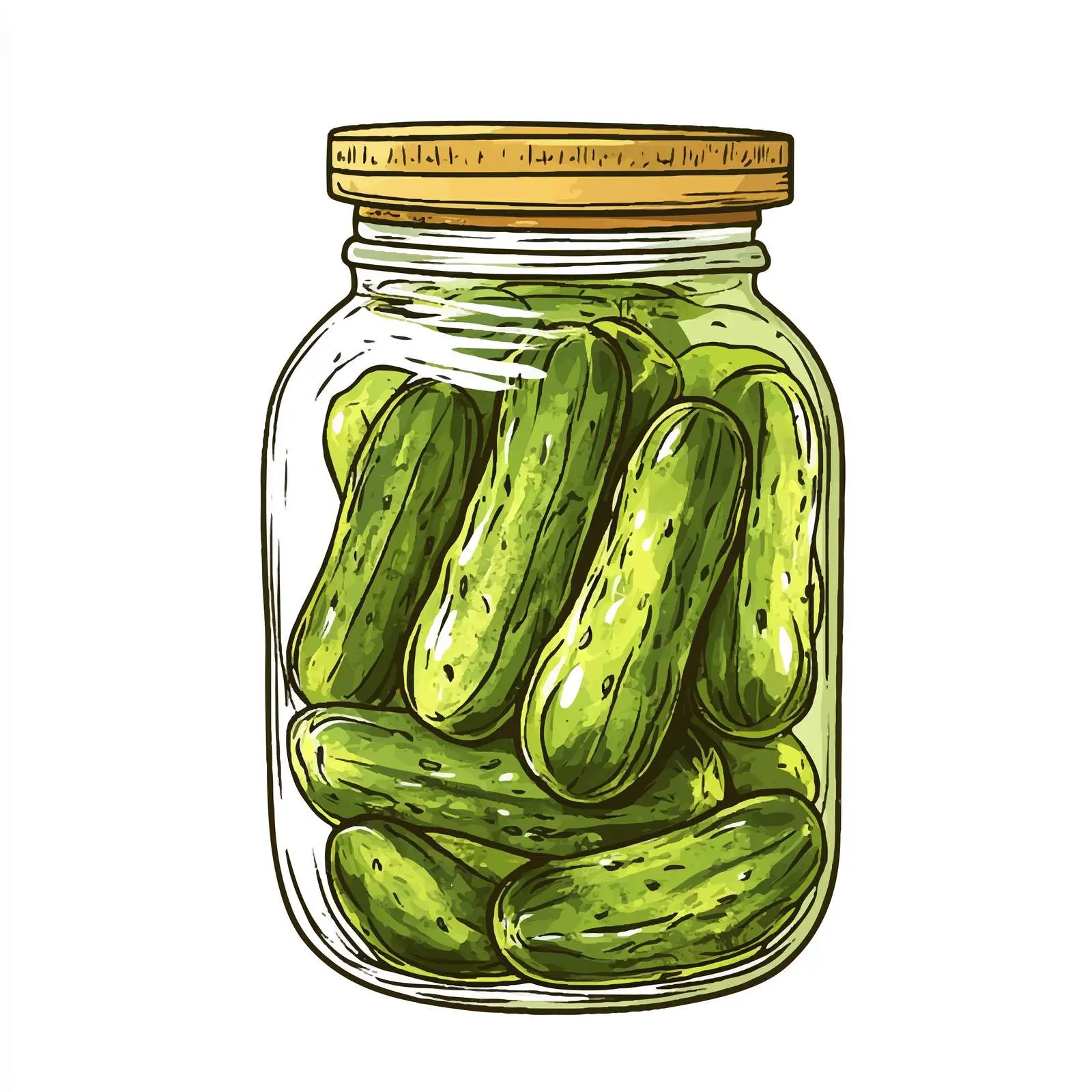 Hand Drawn Pickled Cucumbers Jar Illustration — free download from Dotvec