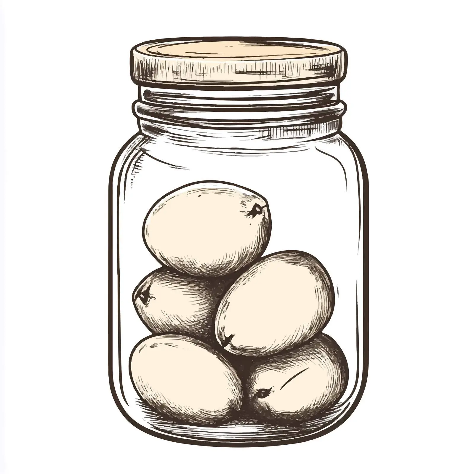 Hand Drawn Pickled Peaches Jar Illustration – free pickled image from Dotvec