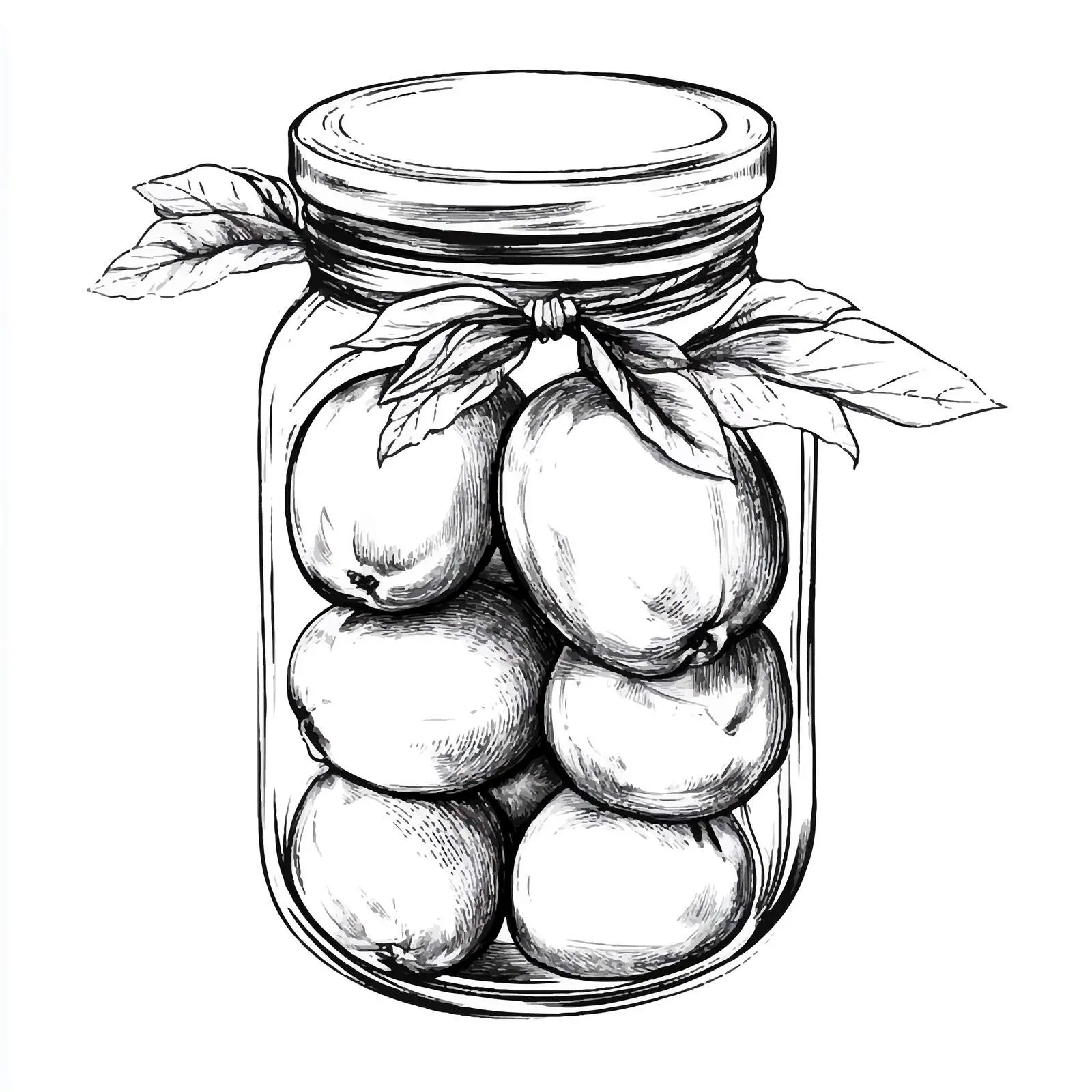Hand Drawn Pickled Peaches Jar Illustration – free pickled image from Dotvec