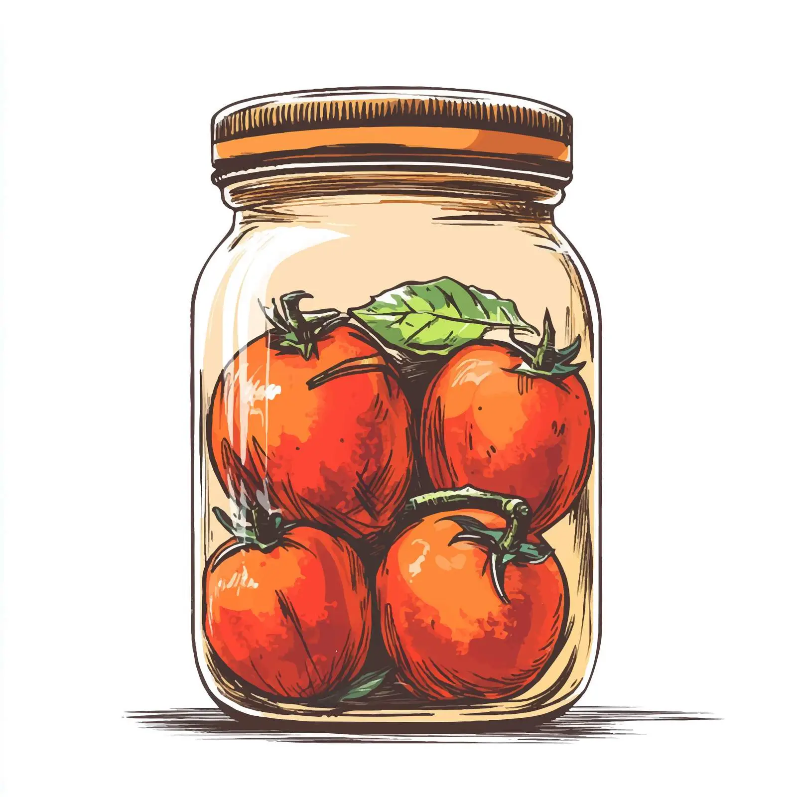 Hand-Drawn Pickled Tomato Jar Illustration – free pickled image from Dotvec