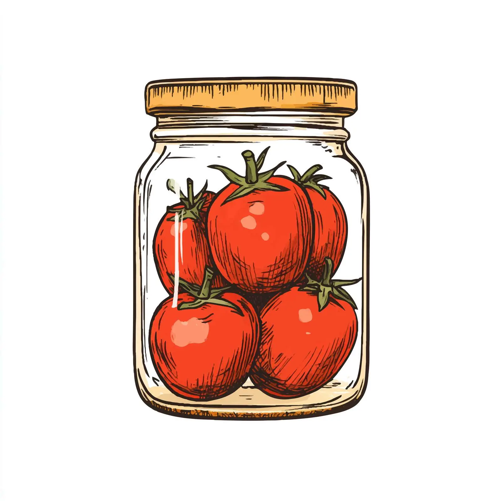 Hand-Drawn Jar of Pickled Tomatoes Illustration – free pickled image from Dotvec