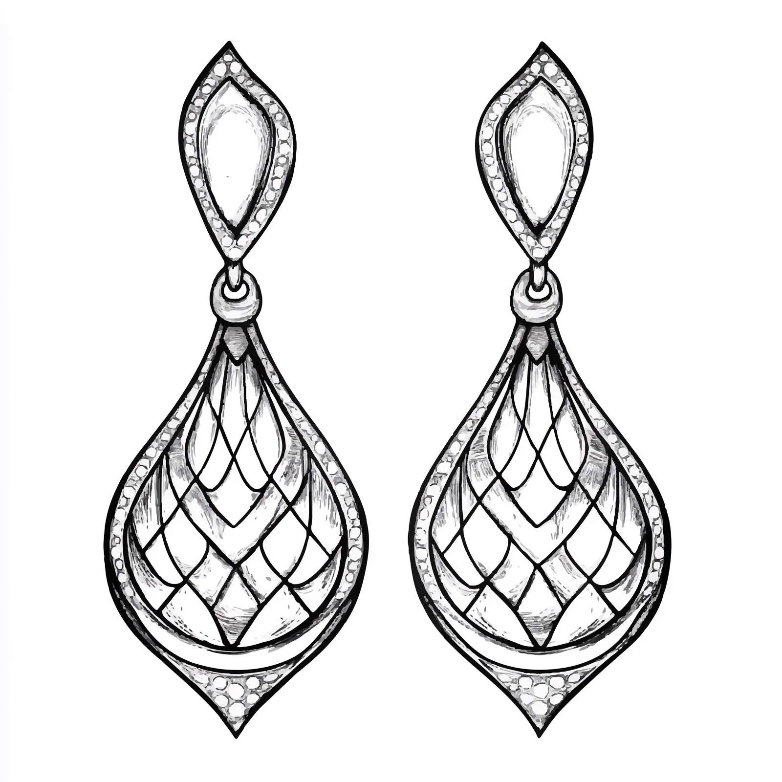 Hand Drawn Jewelry Earrings Sketch Illustration — free download from Dotvec