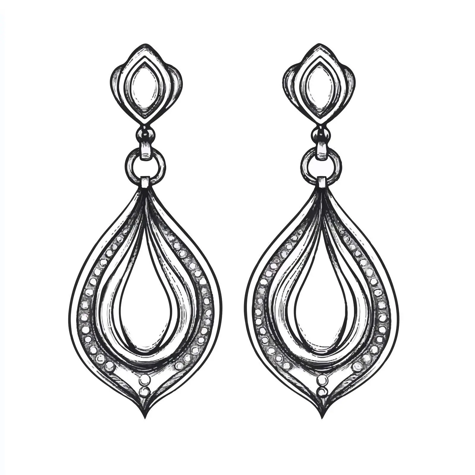 Hand Drawn Jewelry Earrings Sketch Design — free download from Dotvec