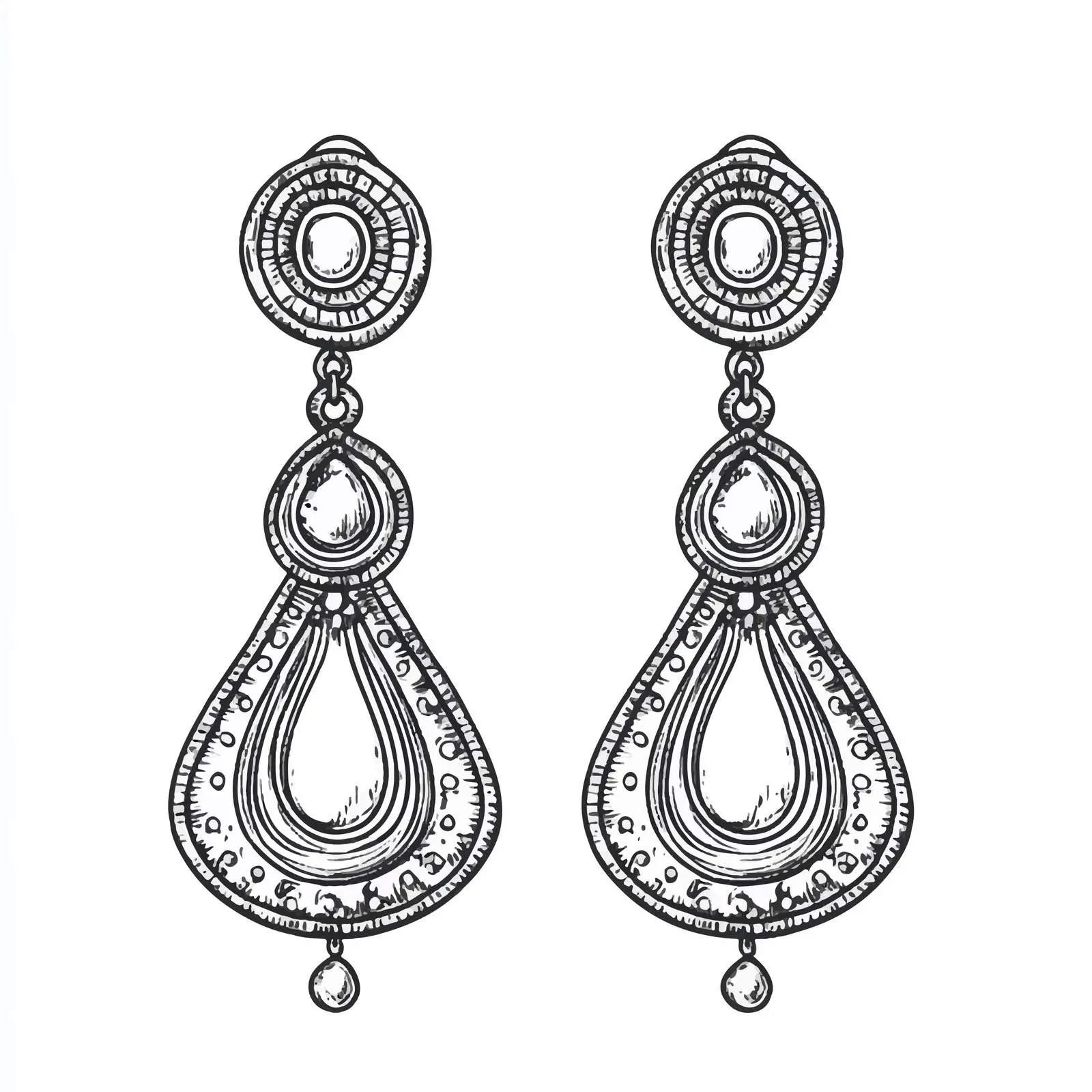 Hand Drawn Jewelry Earrings Sketch Illustration — free download from Dotvec