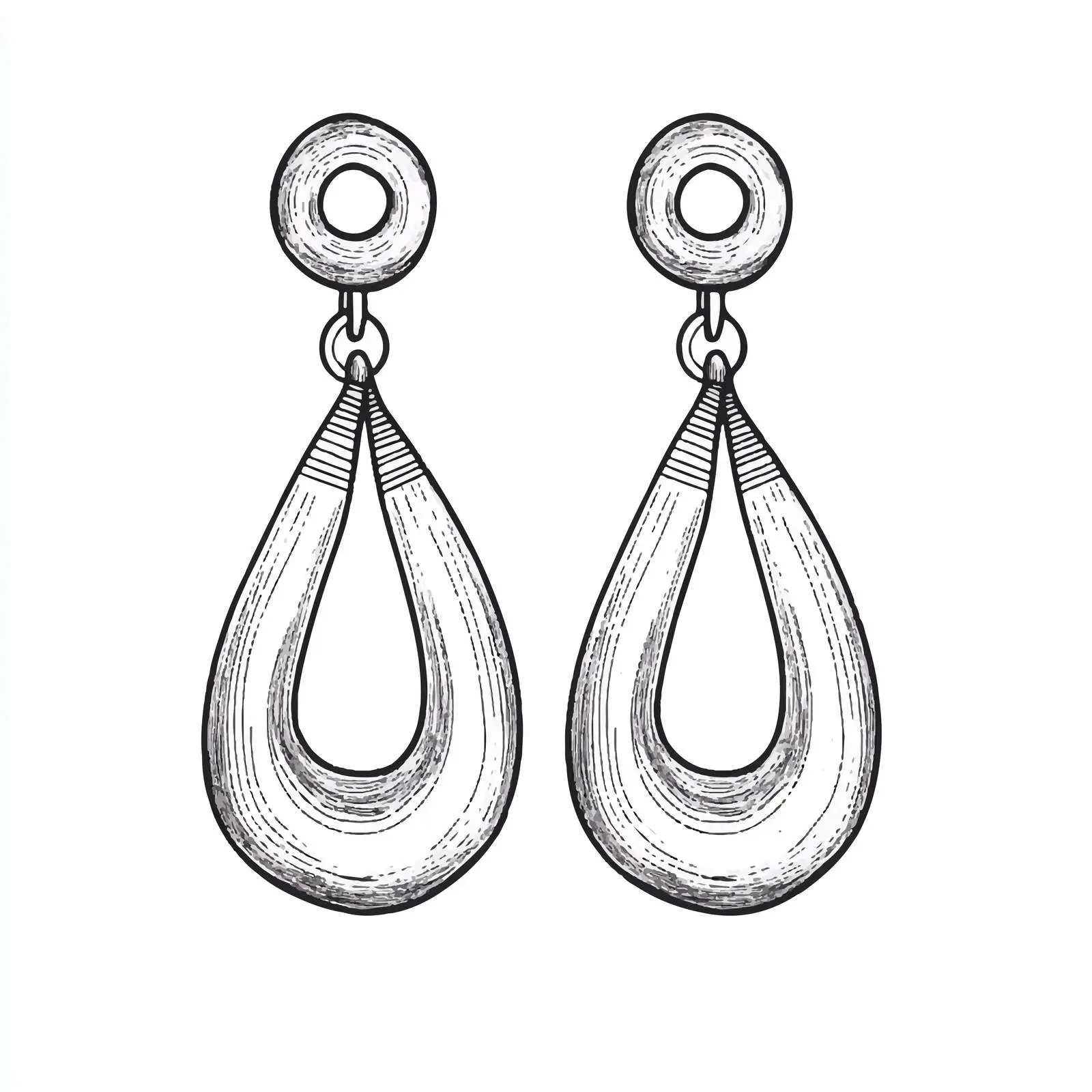 Hand-Drawn Earrings Jewelry Sketch on White Background — free download from Dotvec