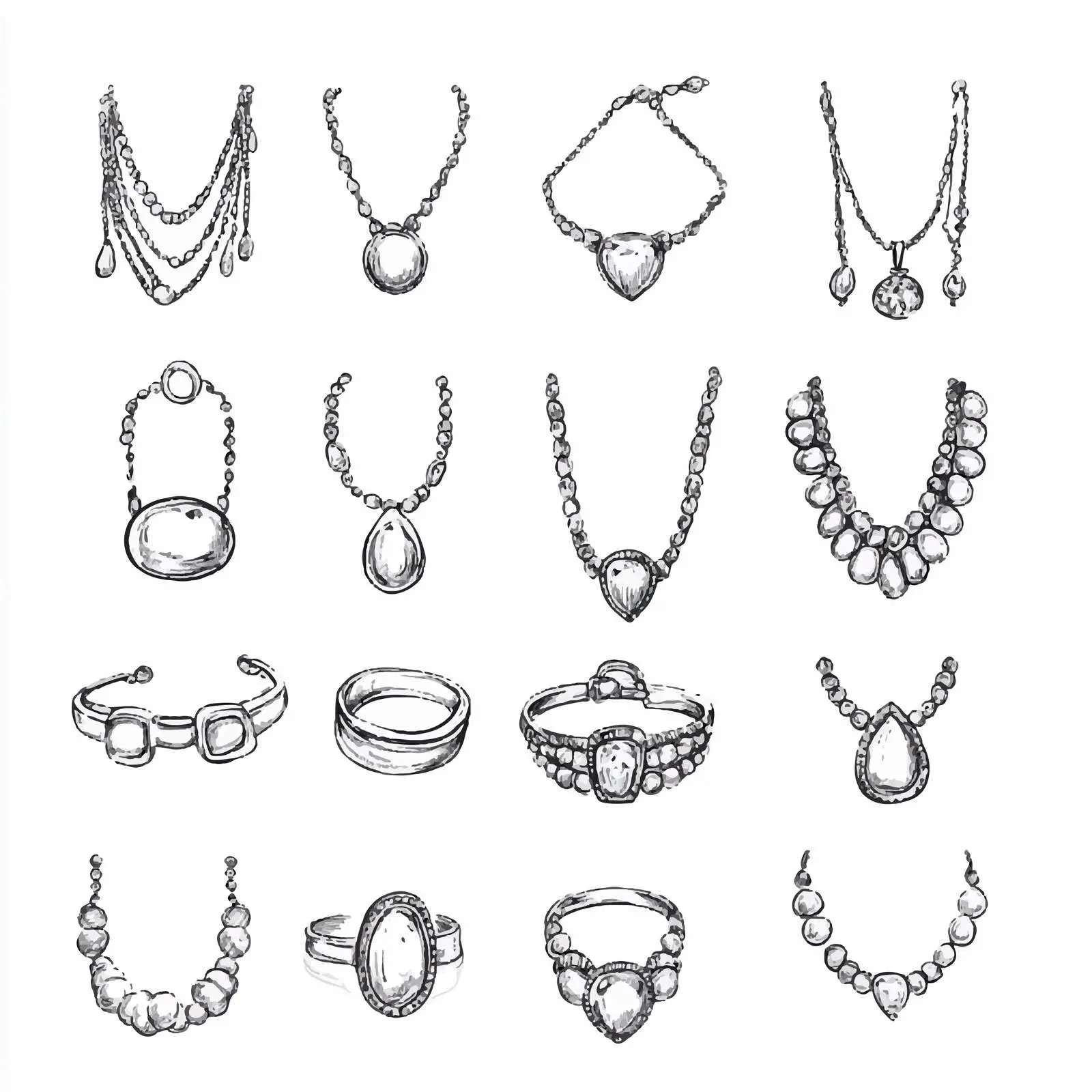 Hand Drawn Jewelry Sketches Collection — free download from Dotvec