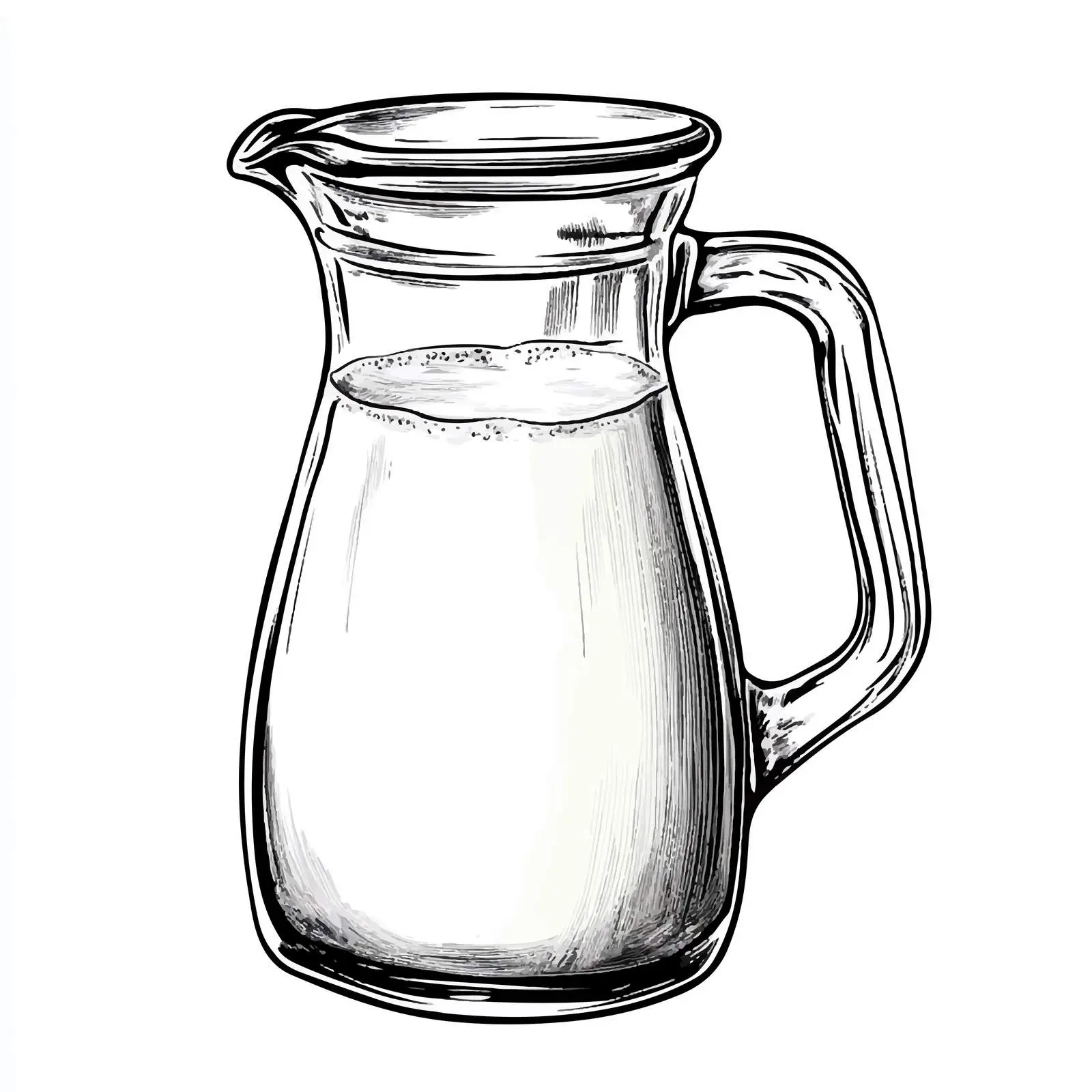 Hand-Drawn Milk Jug Sketch Isolated on White — free download from Dotvec