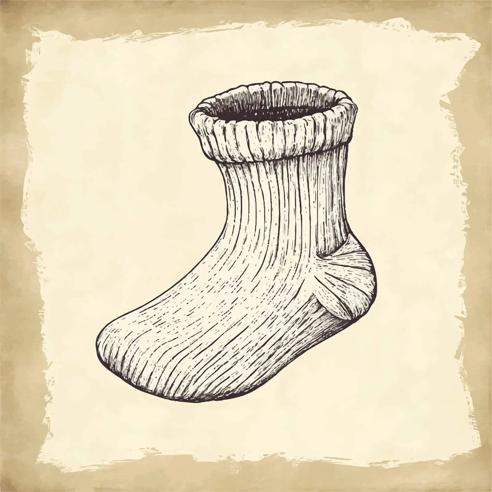 Hand Drawn Kid Wool Sock Sketch — free download from Dotvec