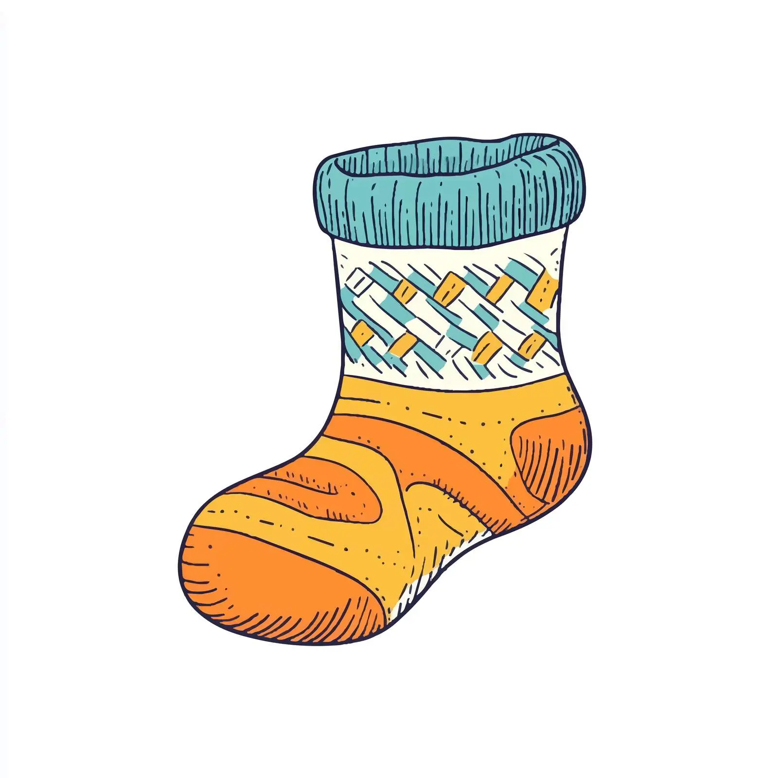 Hand-Drawn Kid's Wool Sock Sketch Illustration — free download from Dotvec