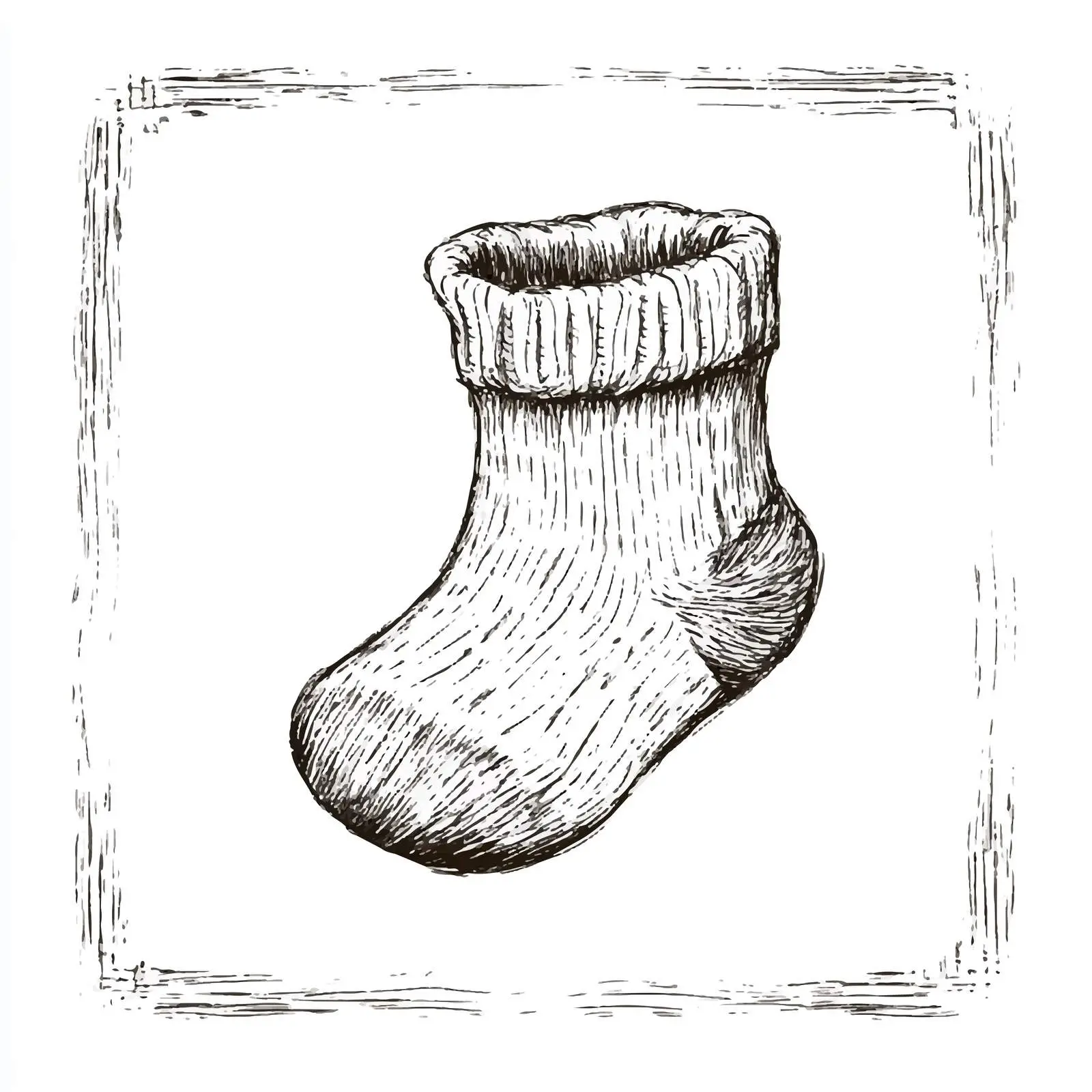 Hand Drawn Wool Sock Sketch for Kids – free sketchy style image from Dotvec