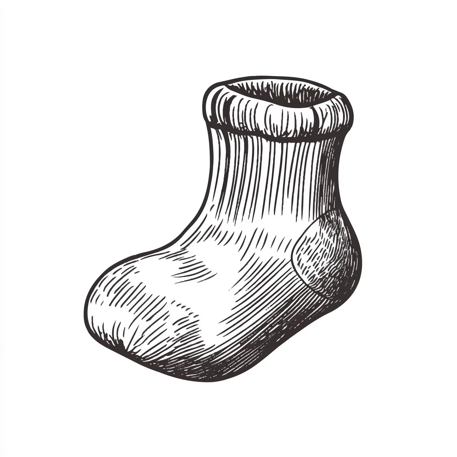 Hand Drawn Kid Wool Sock Sketch — free download from Dotvec