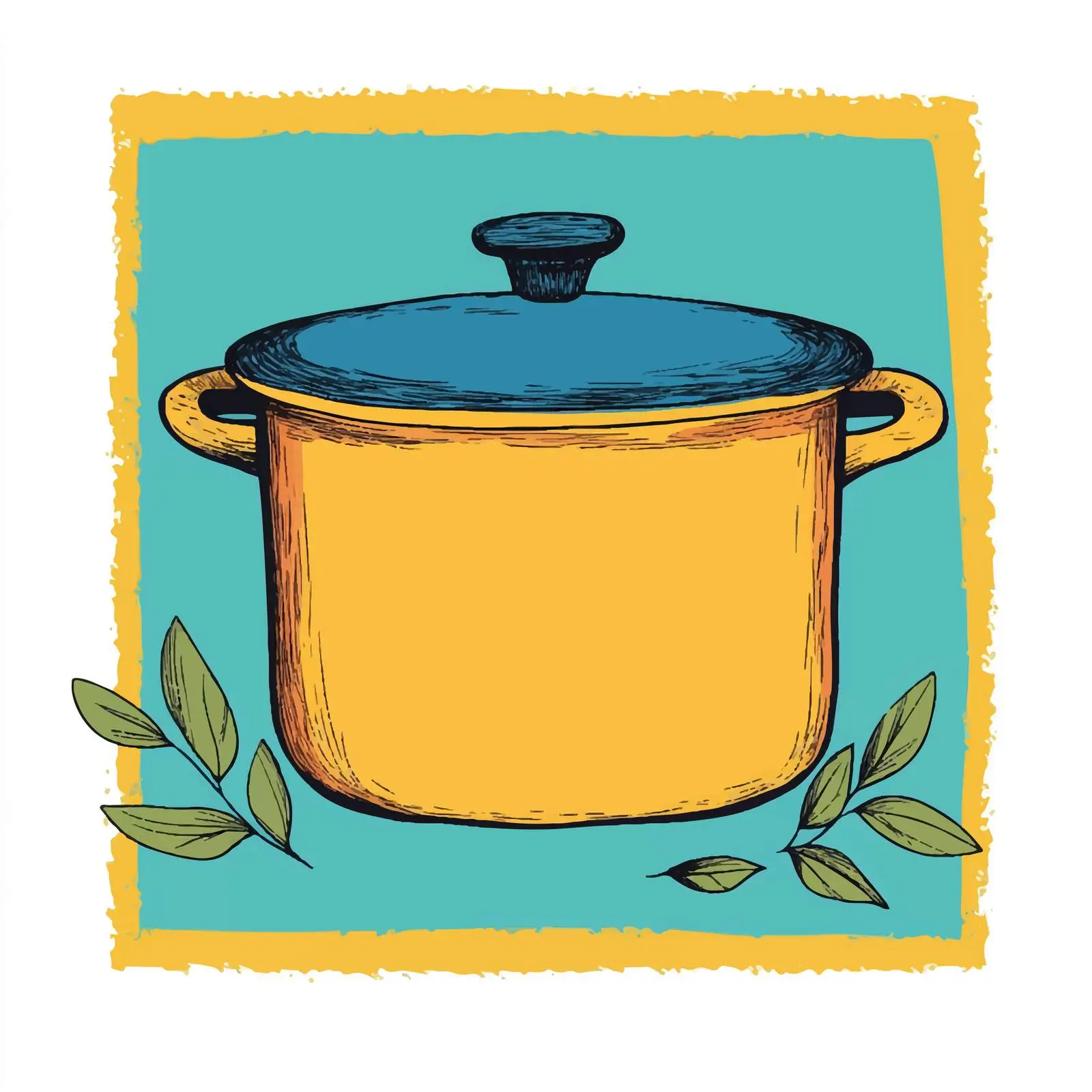 Flat Hand-Drawn Kitchen Pot Illustration — free download from Dotvec