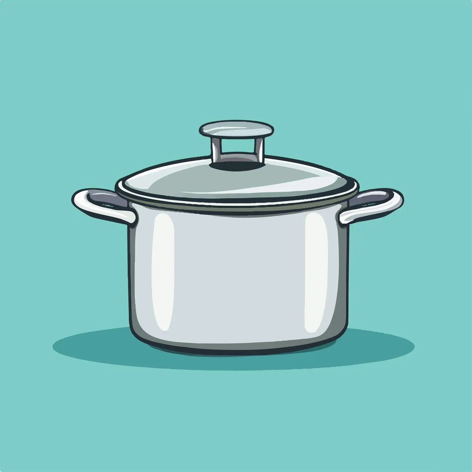Hand-Drawn Kitchen Pot Flat Vector Illustration — free download from Dotvec