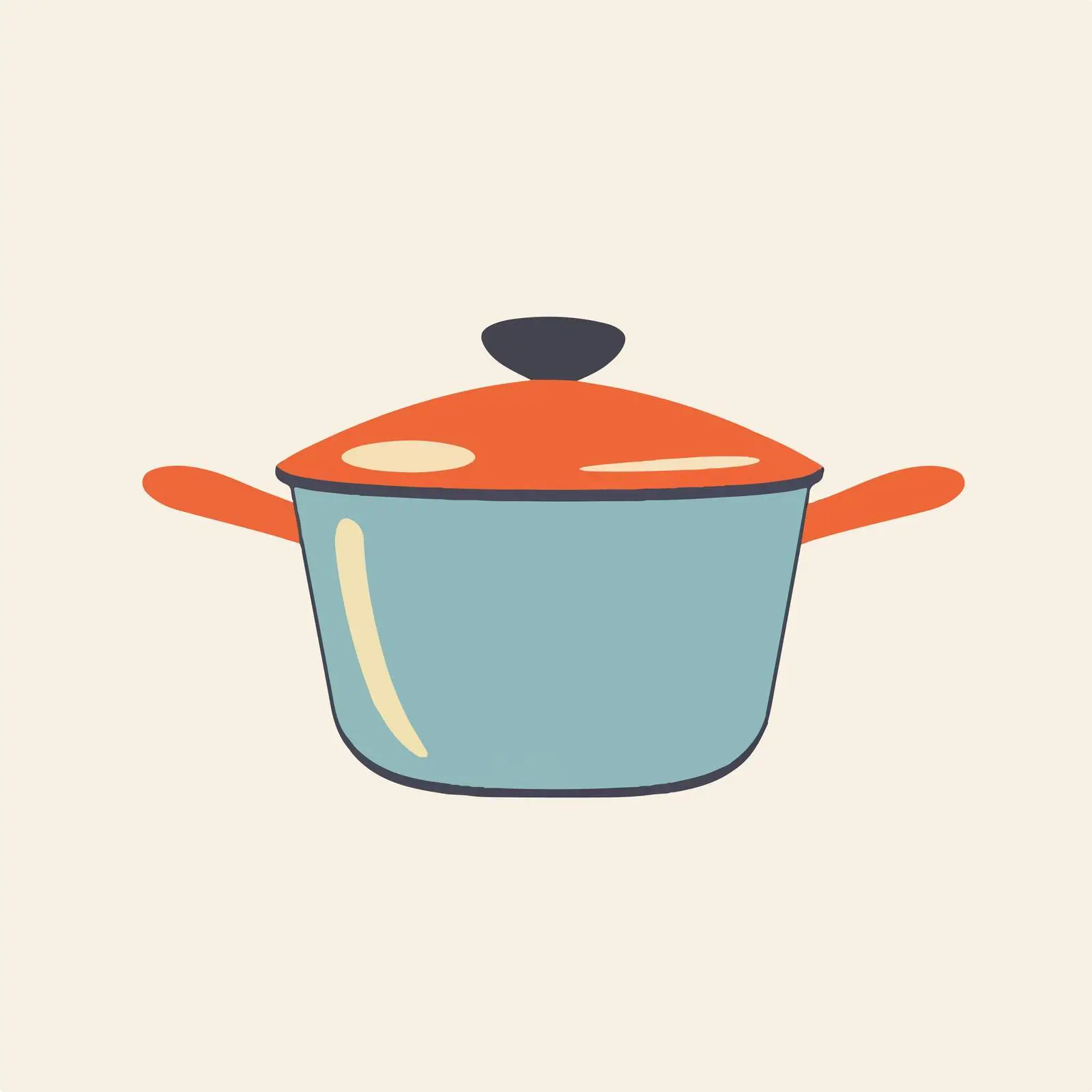 Hand-Drawn Flat Kitchen Pot Vector Illustration — free download from Dotvec