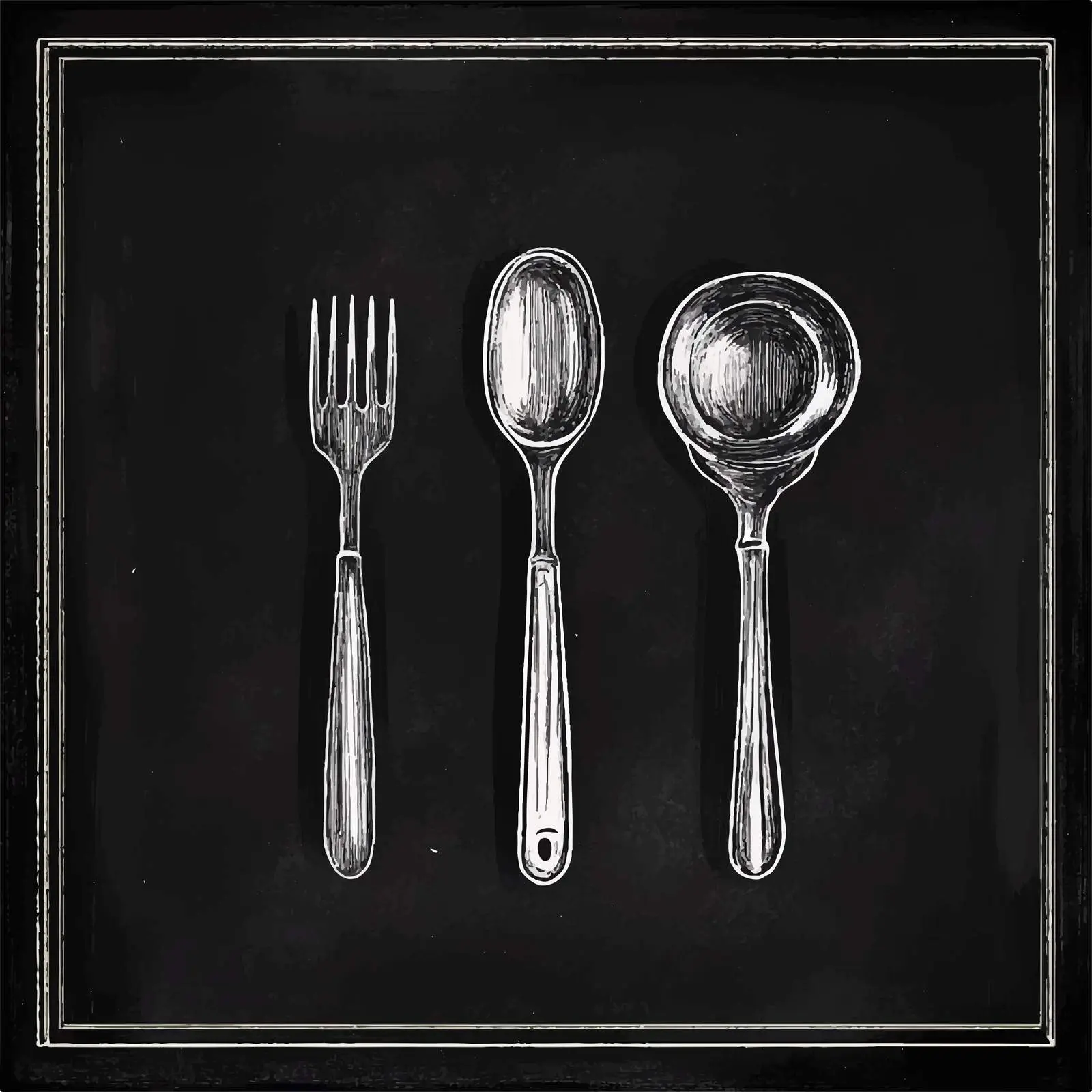 Hand-Drawn Kitchenware Set on Chalkboard — free download from Dotvec