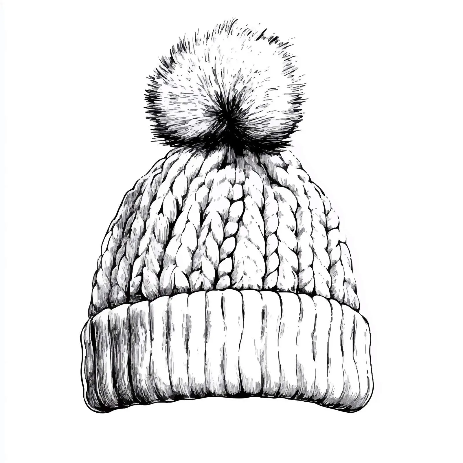 Hand Drawn Knitting Hat Sketch Vector Art — free download from Dotvec