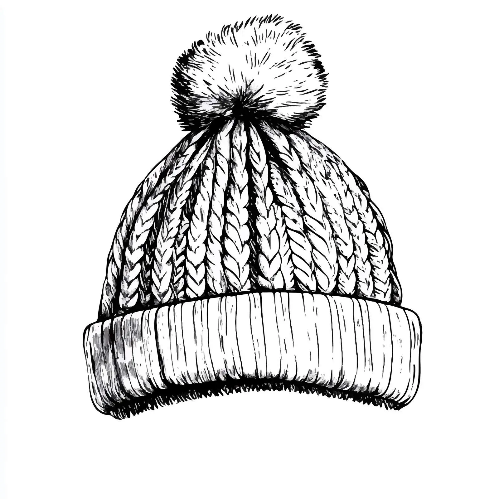 Hand Drawn Knitting Hat Sketch on White Background — free download from Dotvec