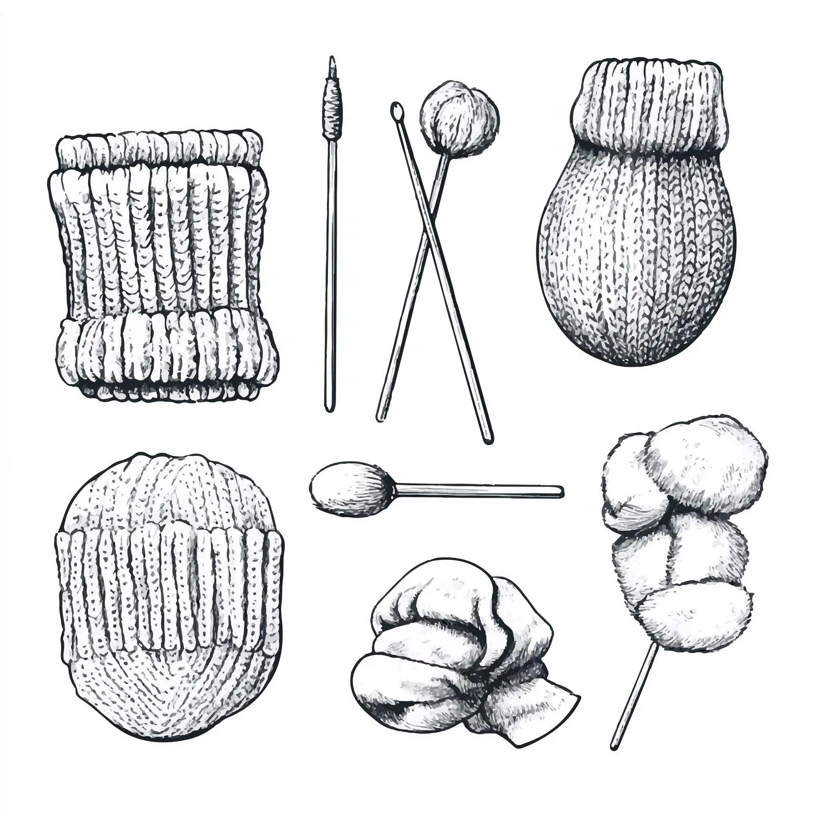 Hand-Drawn Knitting Sketches Collection – free knitwear image from Dotvec