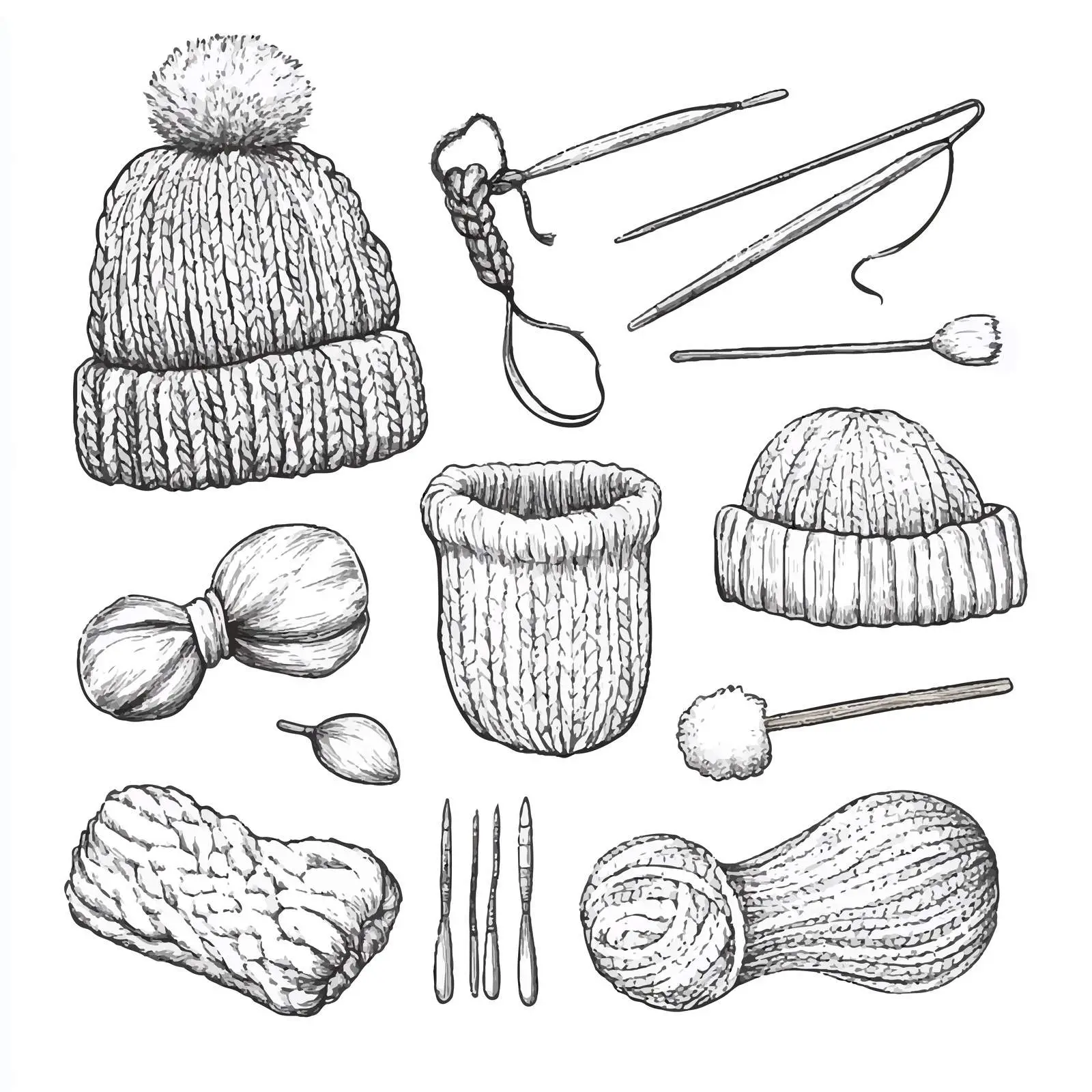 Hand-Drawn Knitting Sketches Collection – free knitwear image from Dotvec