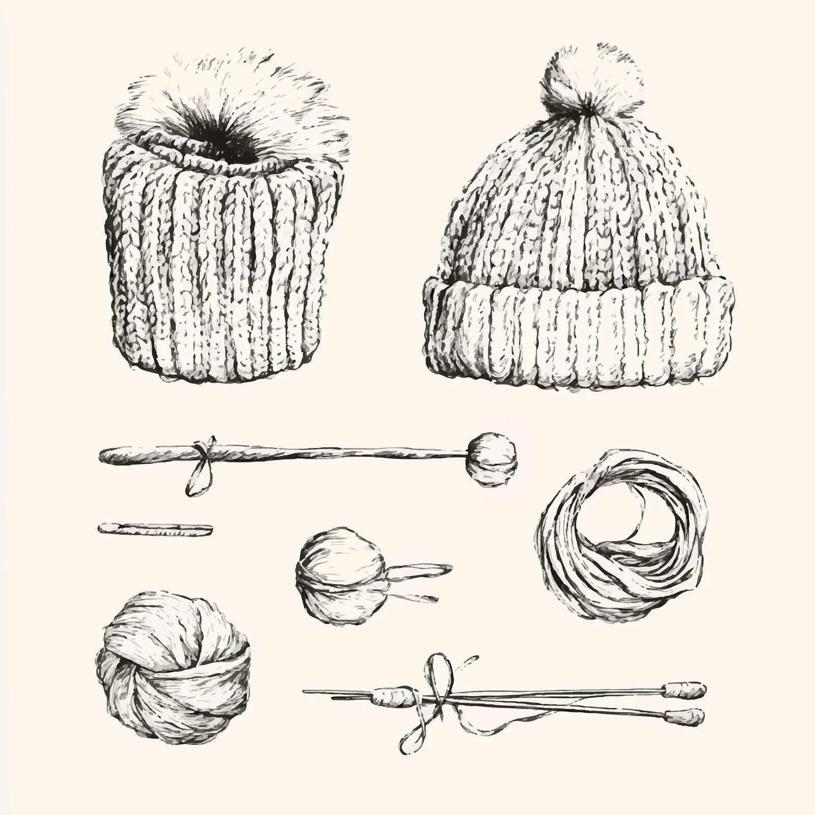 Hand-Drawn Knitting Sketches Collection – free knitwear image from Dotvec