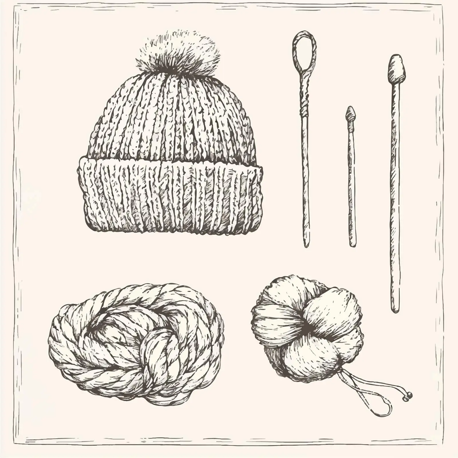 Hand-Drawn Knitting Sketches Collection — free download from Dotvec