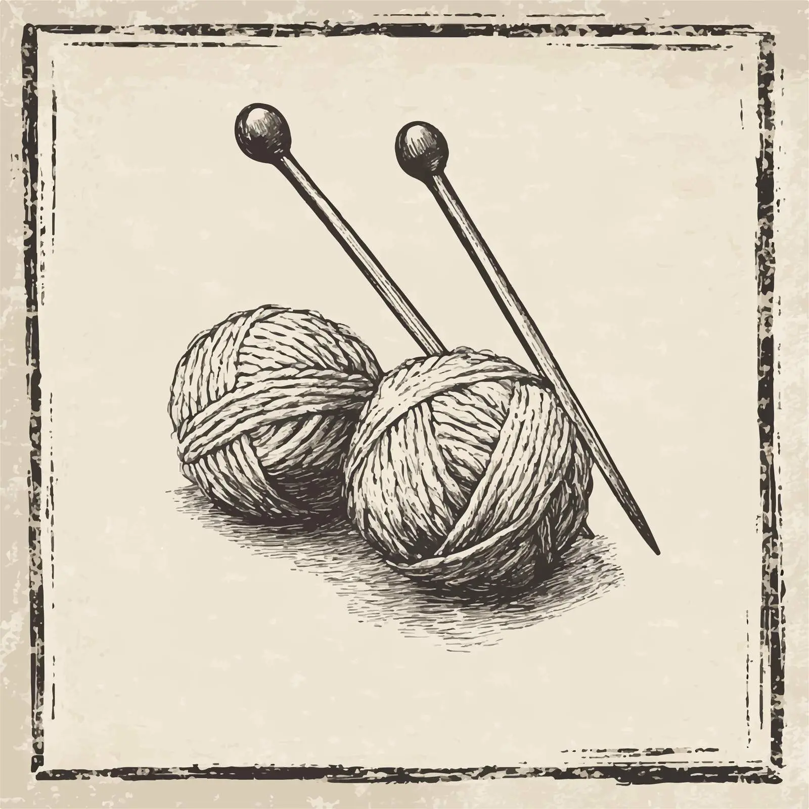 Hand Drawn Knitting Wool and Needles Sketch – free knitwear image from Dotvec