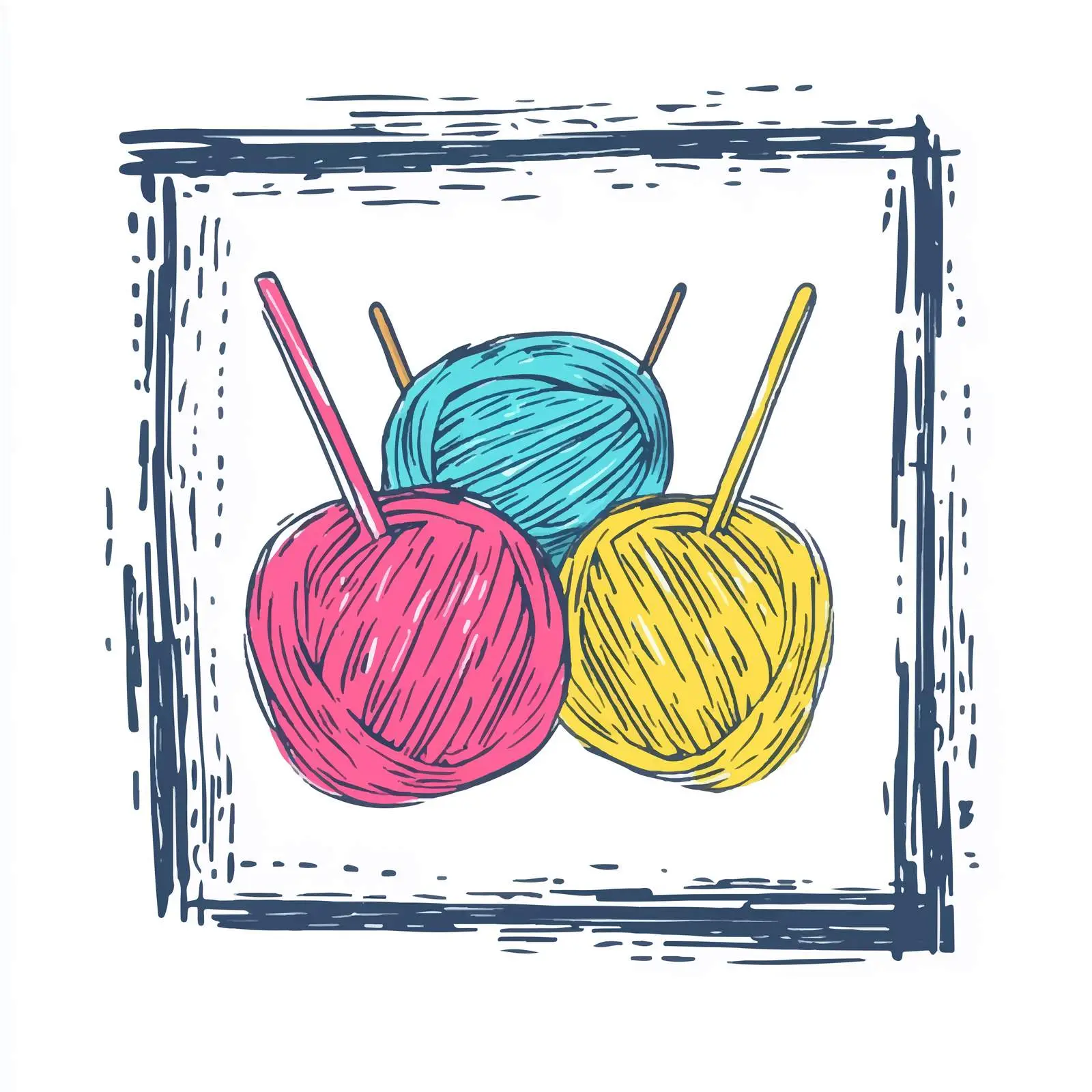 Hand-Drawn Knitting Wool and Needles Illustration — free download from Dotvec