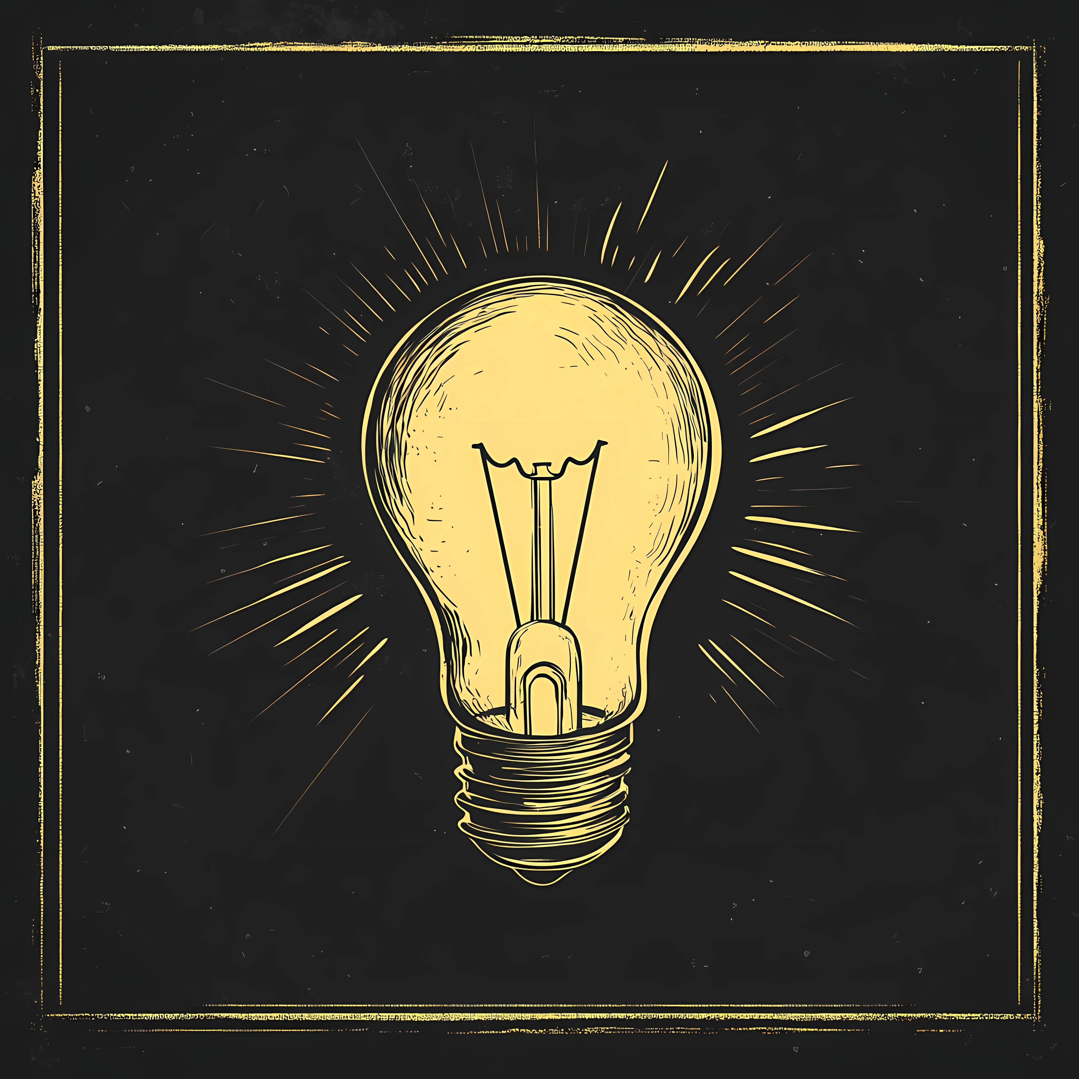 Hand Drawn Light Bulb Illustration on Dark Background — free download from Dotvec