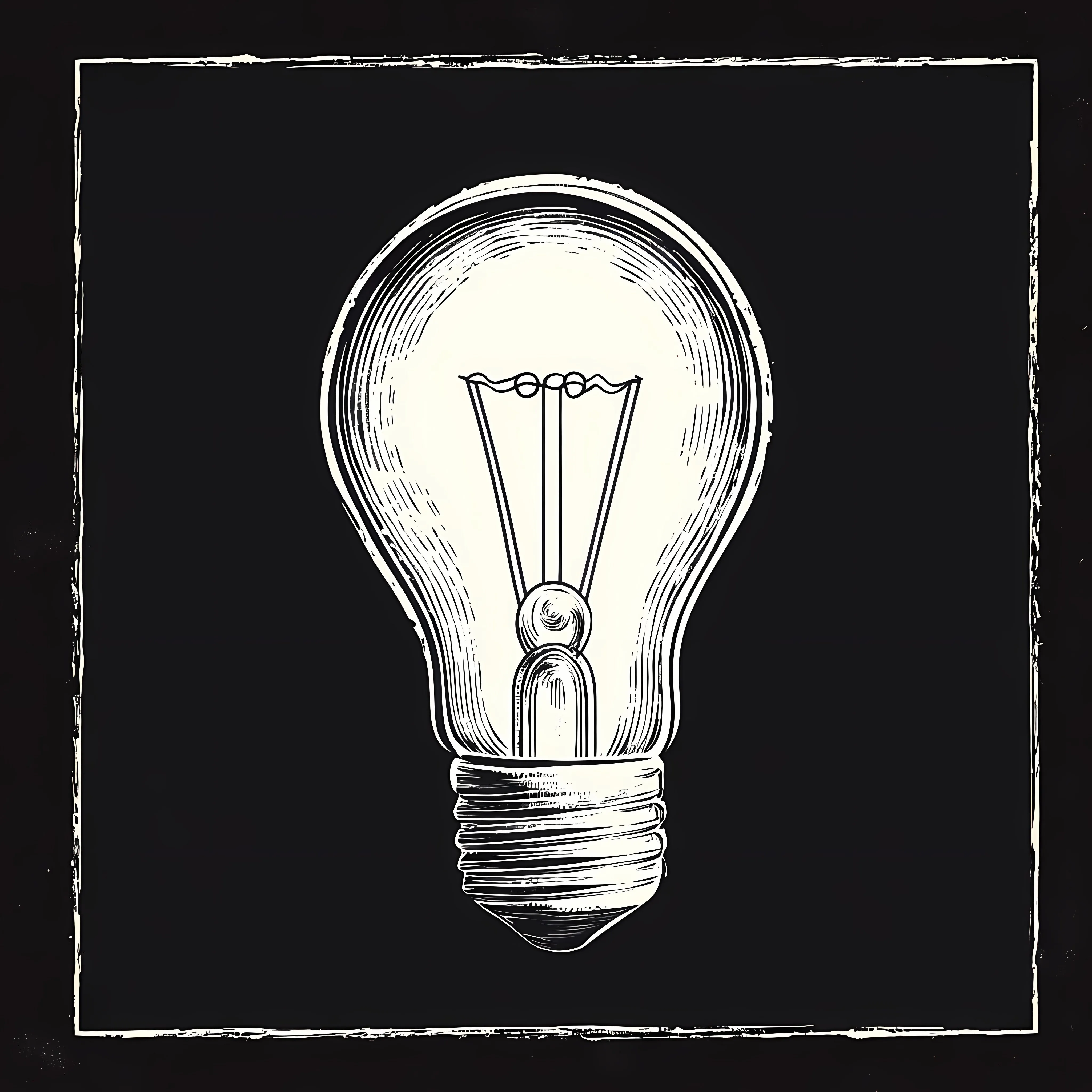 Hand Drawn Light Bulb Vector on Dark Background — free download from Dotvec
