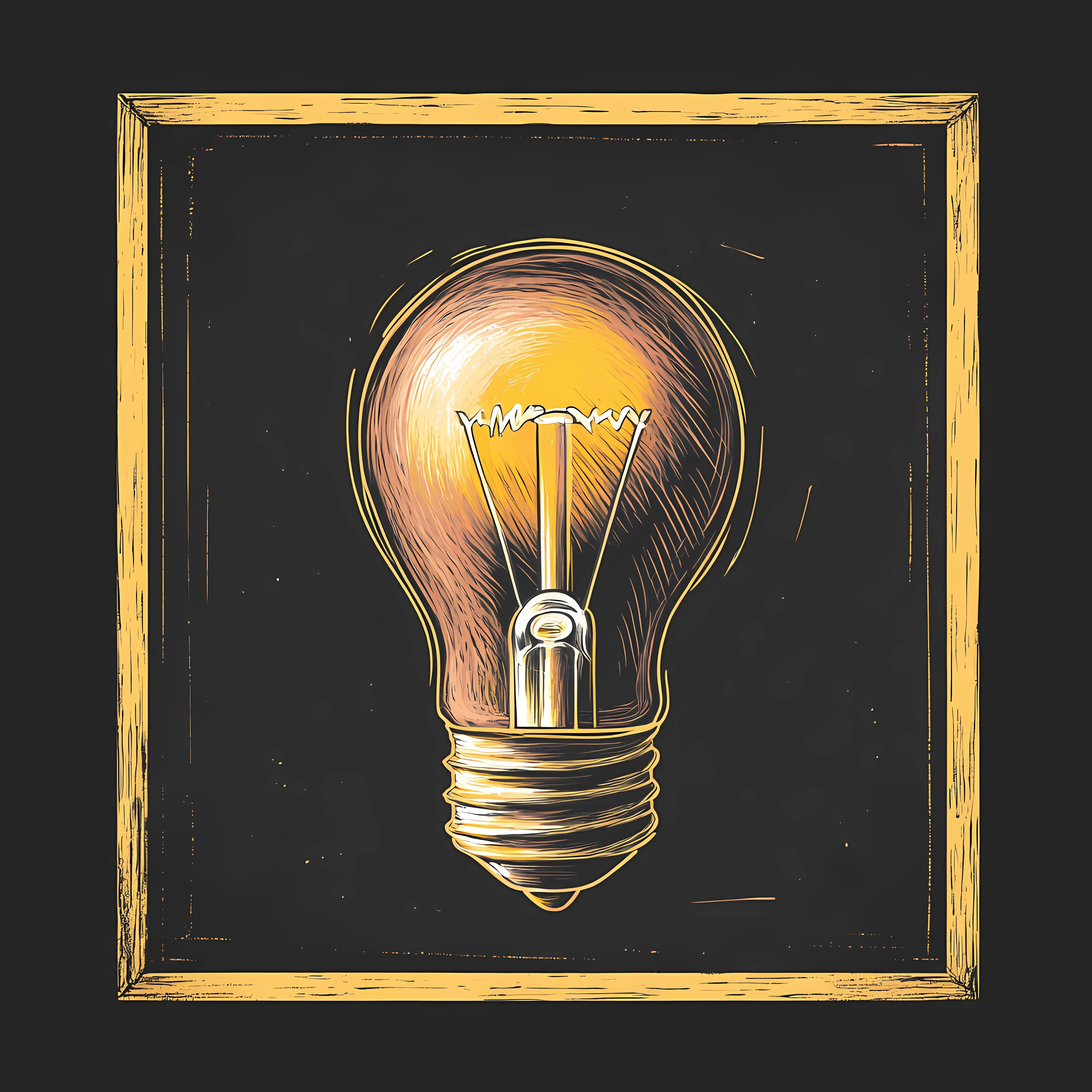 Hand Drawn Light Bulb on Dark Background — free download from Dotvec