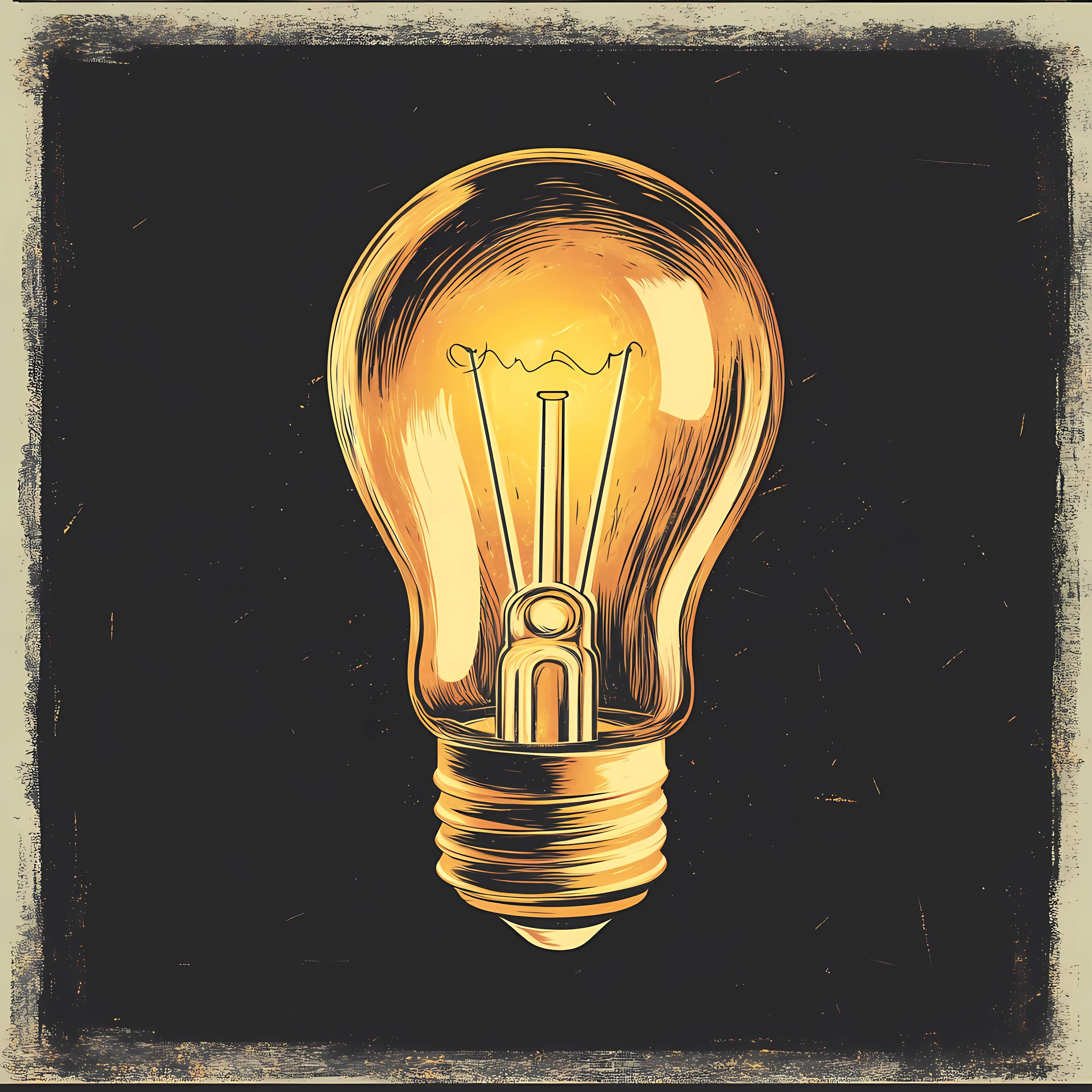 Hand Drawn Light Bulb on Dark Background — free download from Dotvec