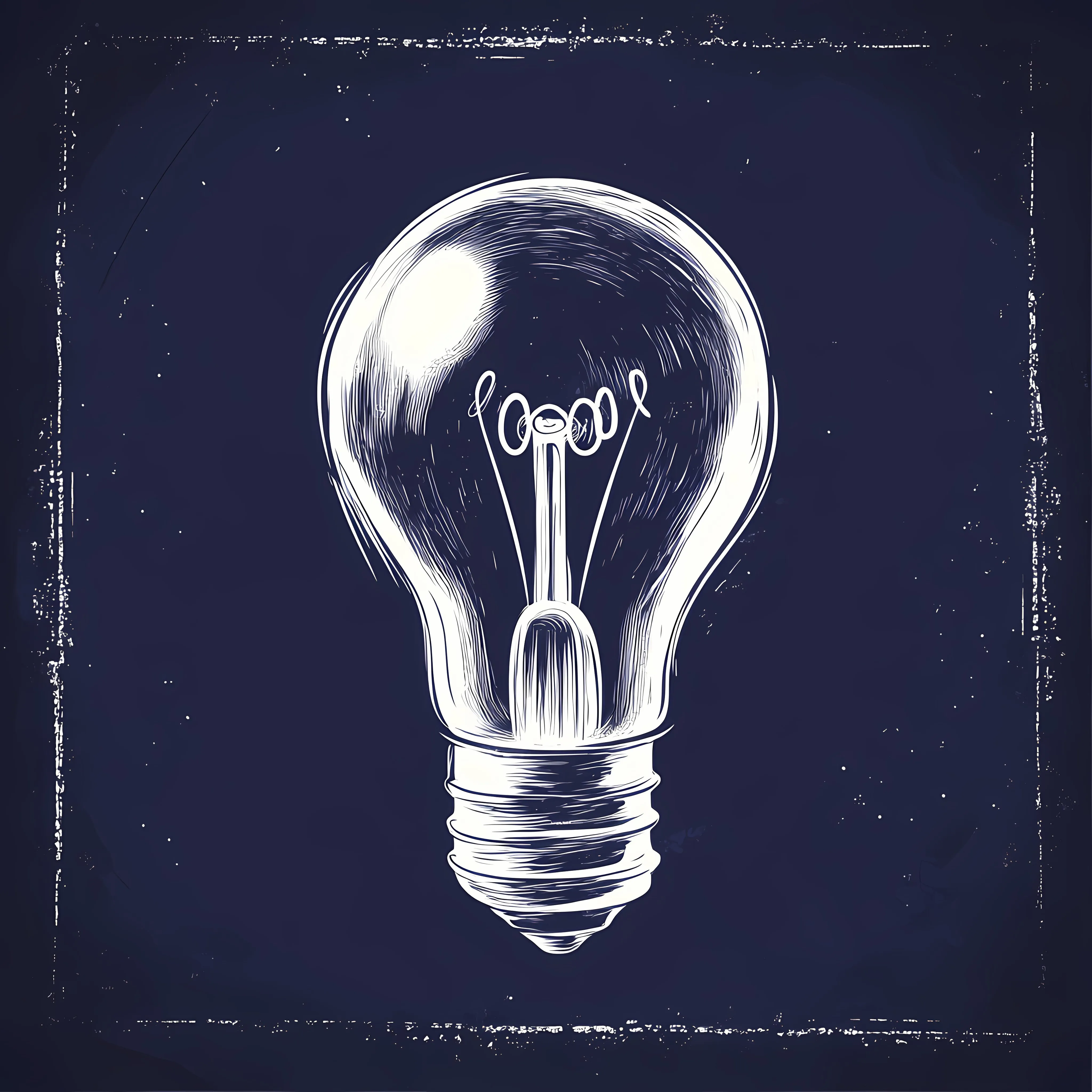 Hand Drawn Light Bulb Illustration on Dark Background — free download from Dotvec