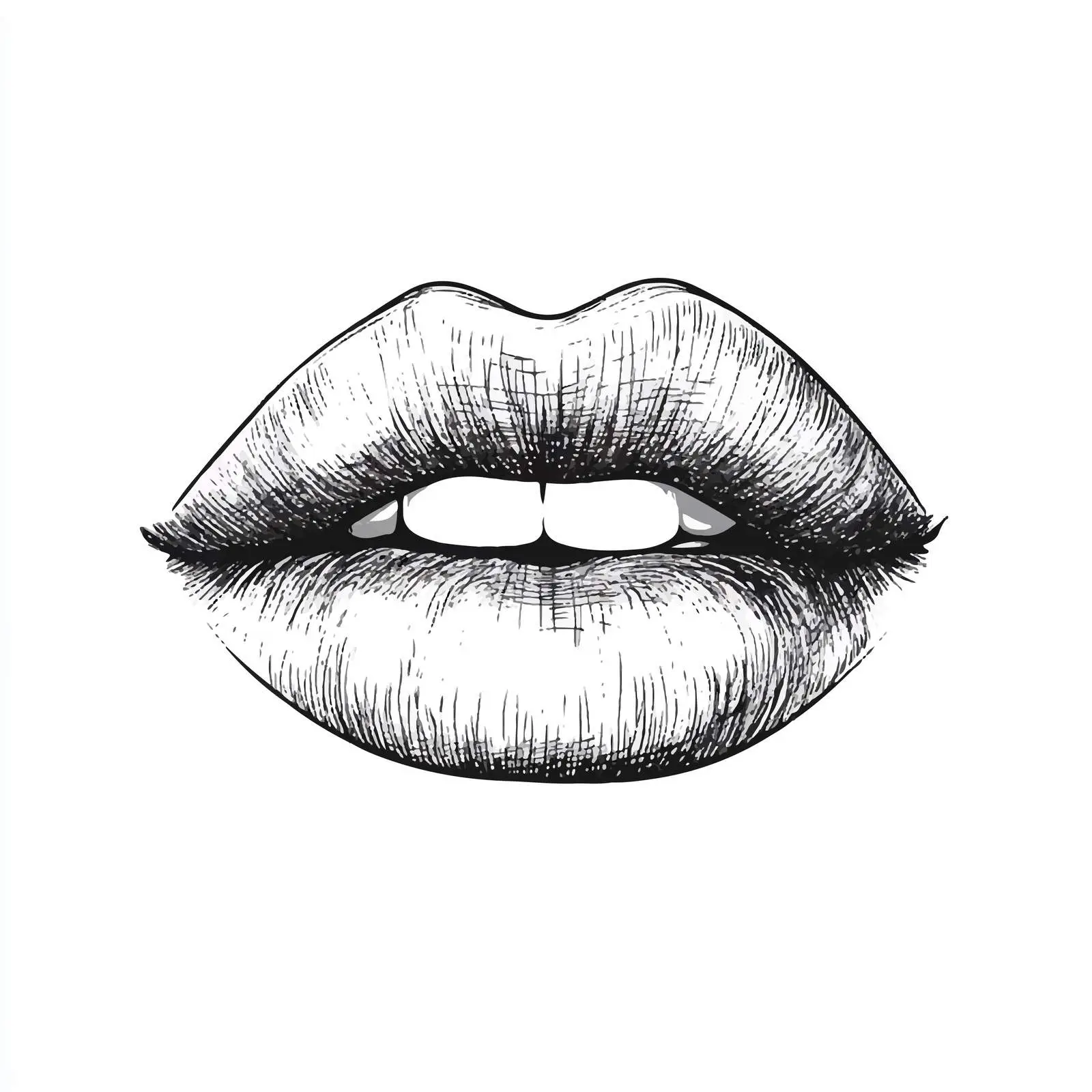 Hand-Drawn Lips in Sketch Style Vector Illustration — free download from Dotvec