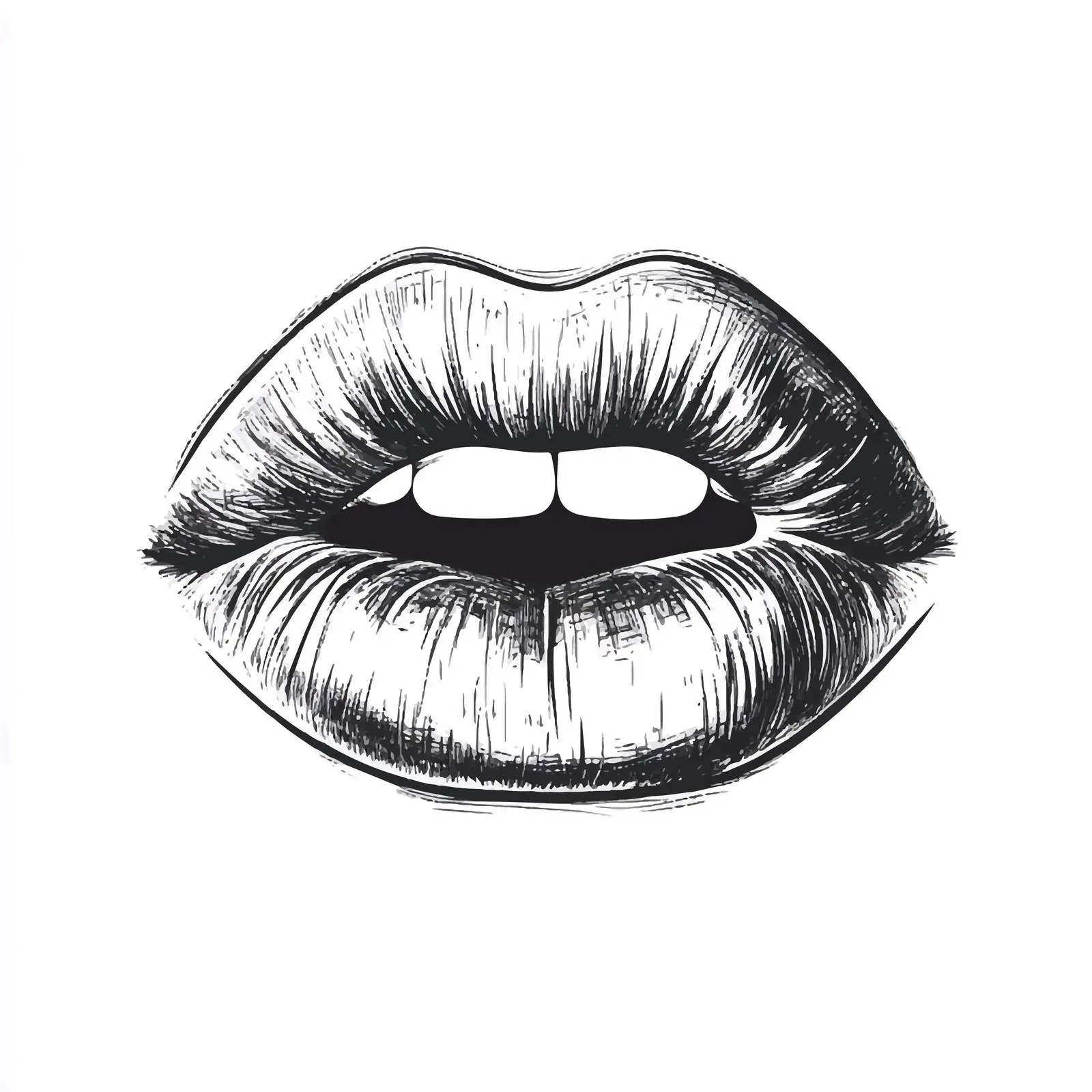 Hand-Drawn Lips in Sketch Style Vector Illustration — free download from Dotvec