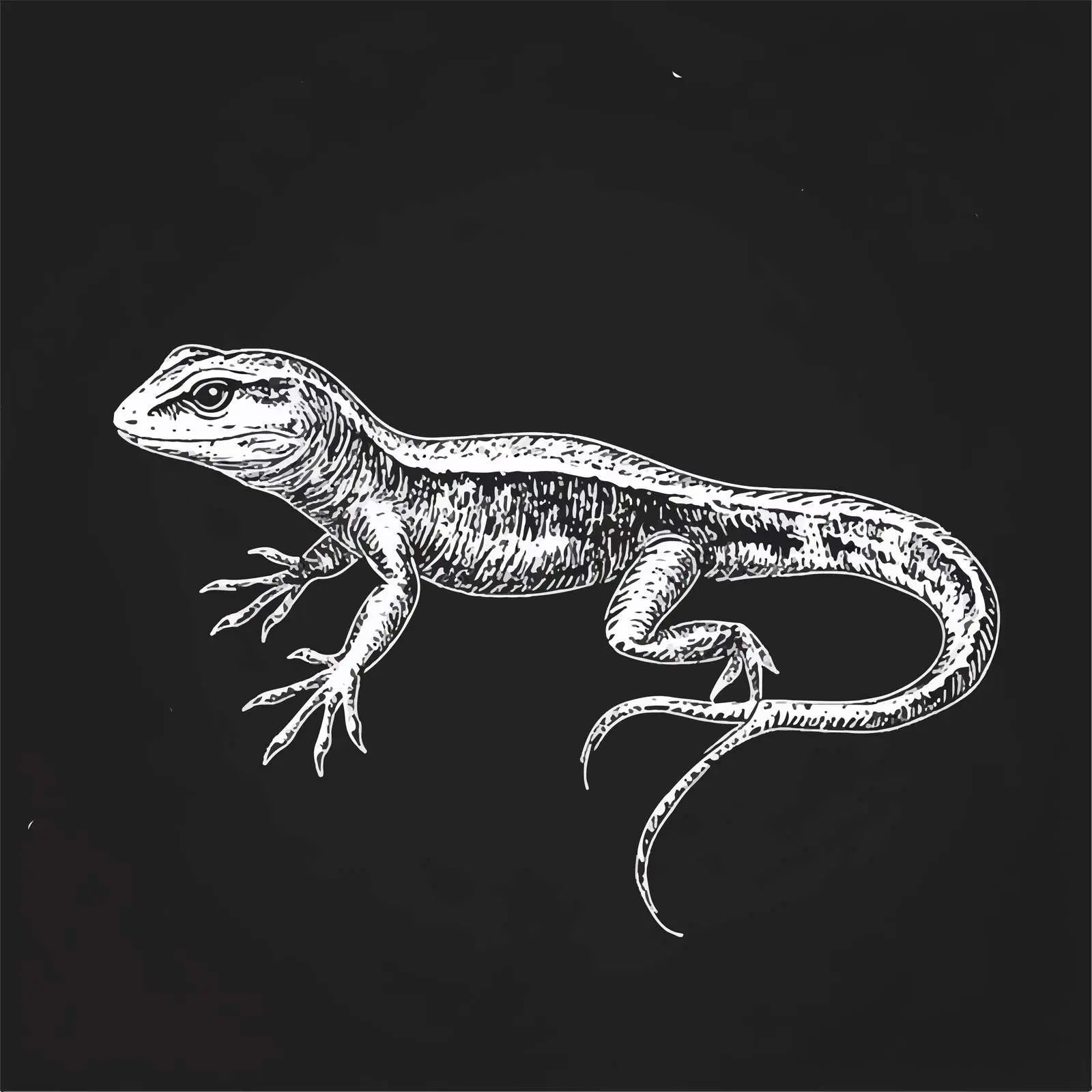 Hand Drawn Lizard Sketch on Chalkboard — free download from Dotvec
