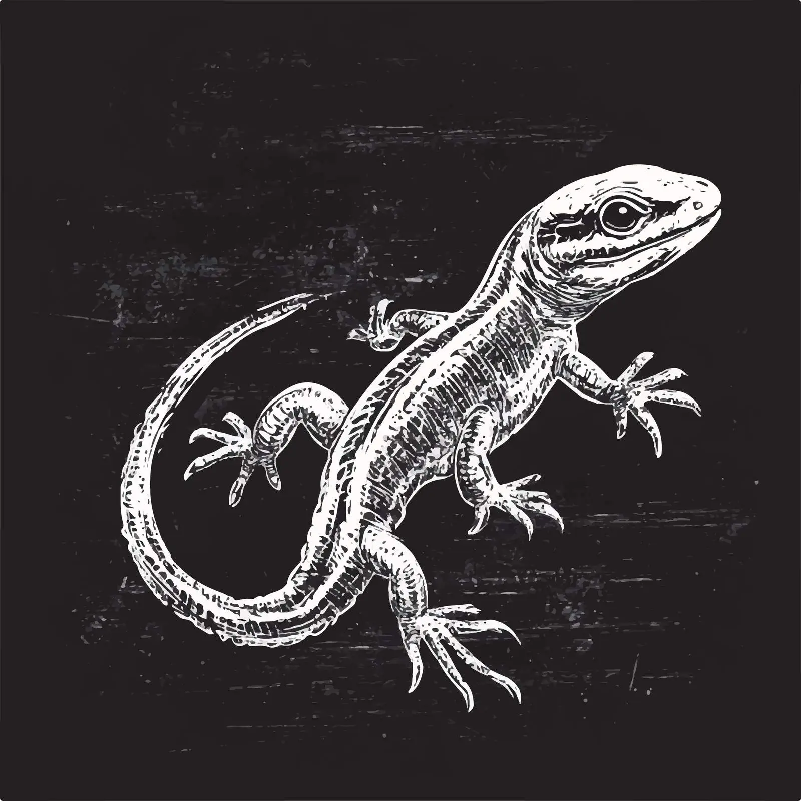 Hand-Drawn Lizard Sketch on Chalkboard Background — free download from Dotvec