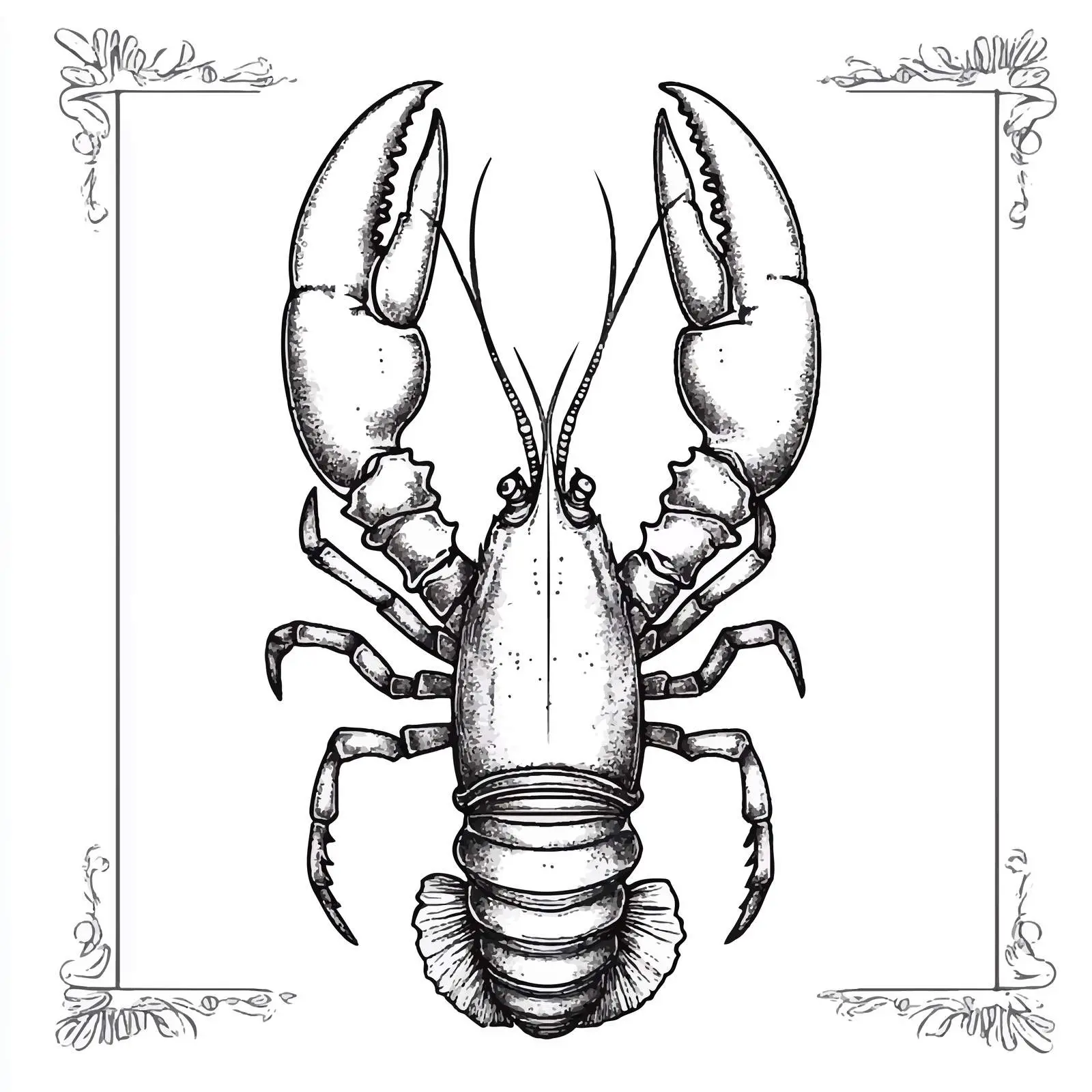 Hand-Drawn Lobster Illustration on White Background — free download from Dotvec