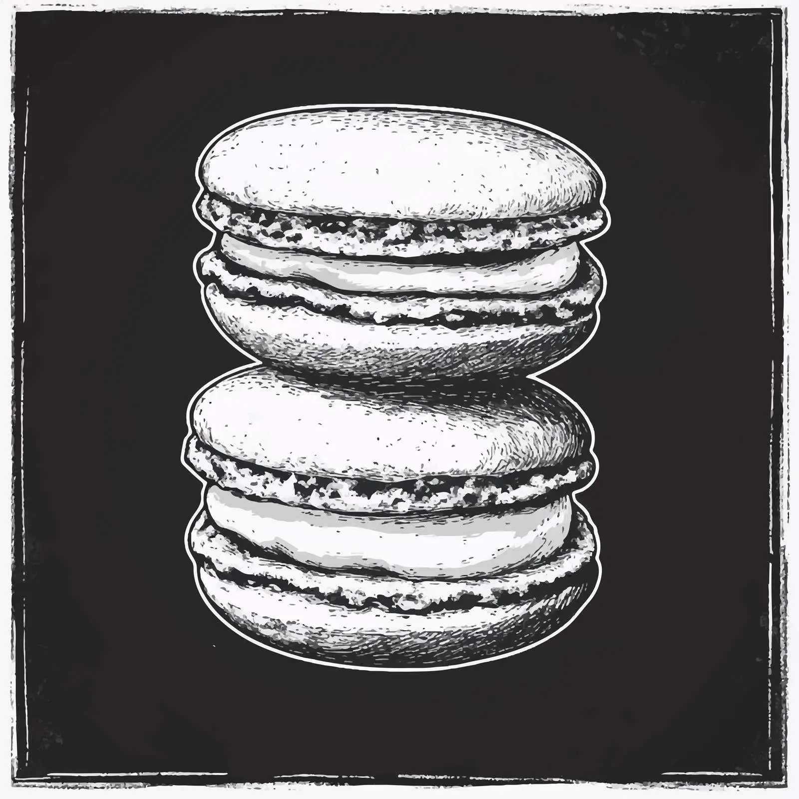 Hand-Drawn Macaroons Sketch on Chalkboard — free download from Dotvec