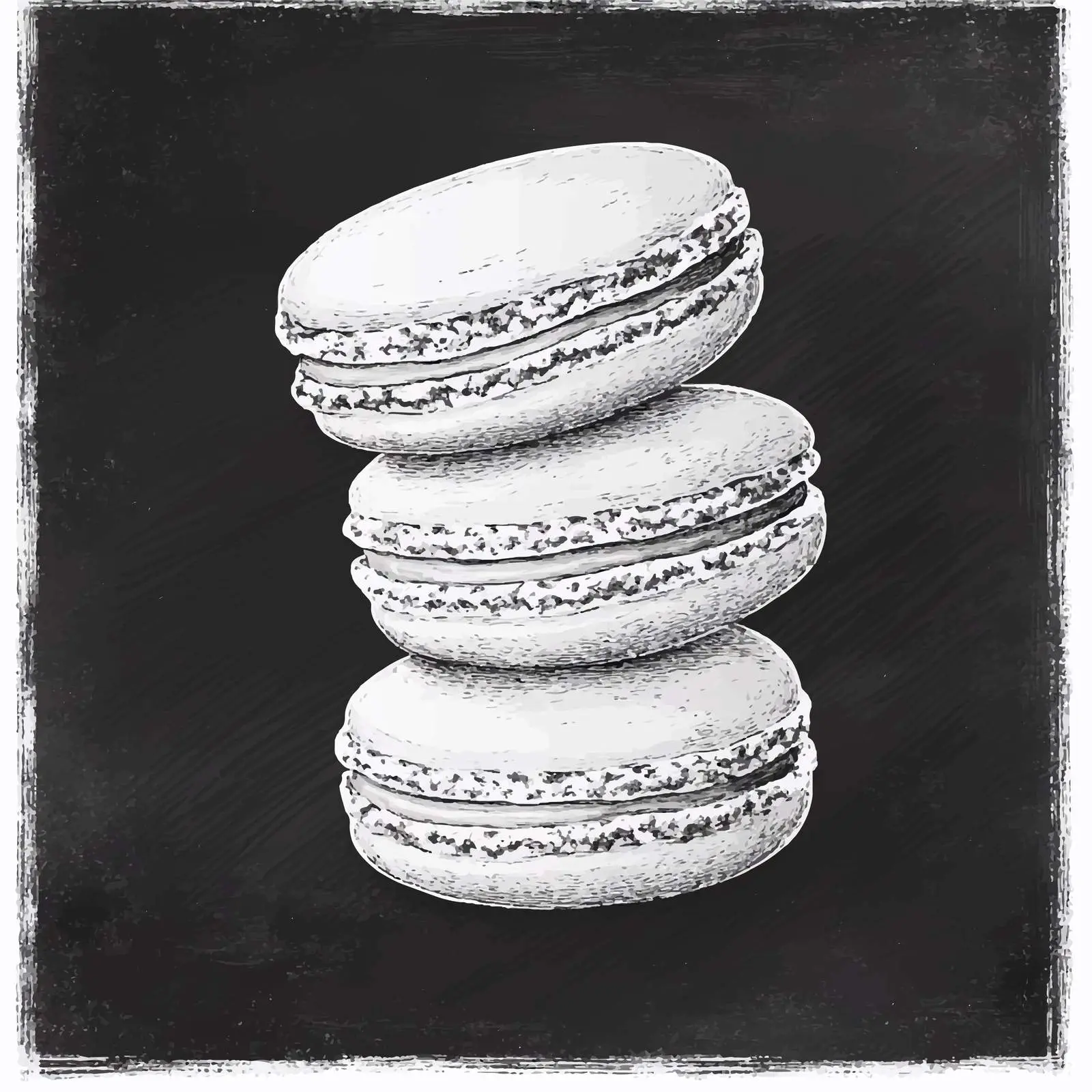 Hand Drawn Macaroons Sketch on Chalkboard — free download from Dotvec