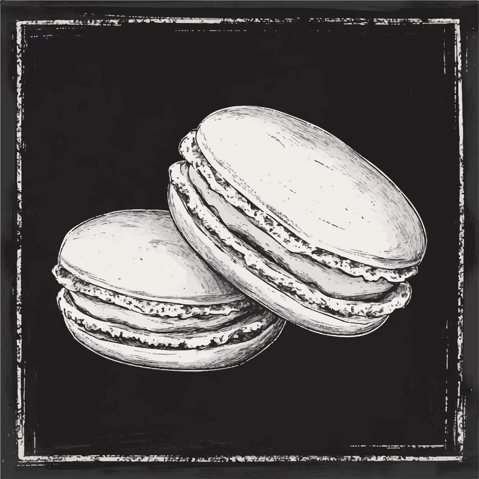 Hand Drawn Macaroon Sketch on Chalkboard — free download from Dotvec