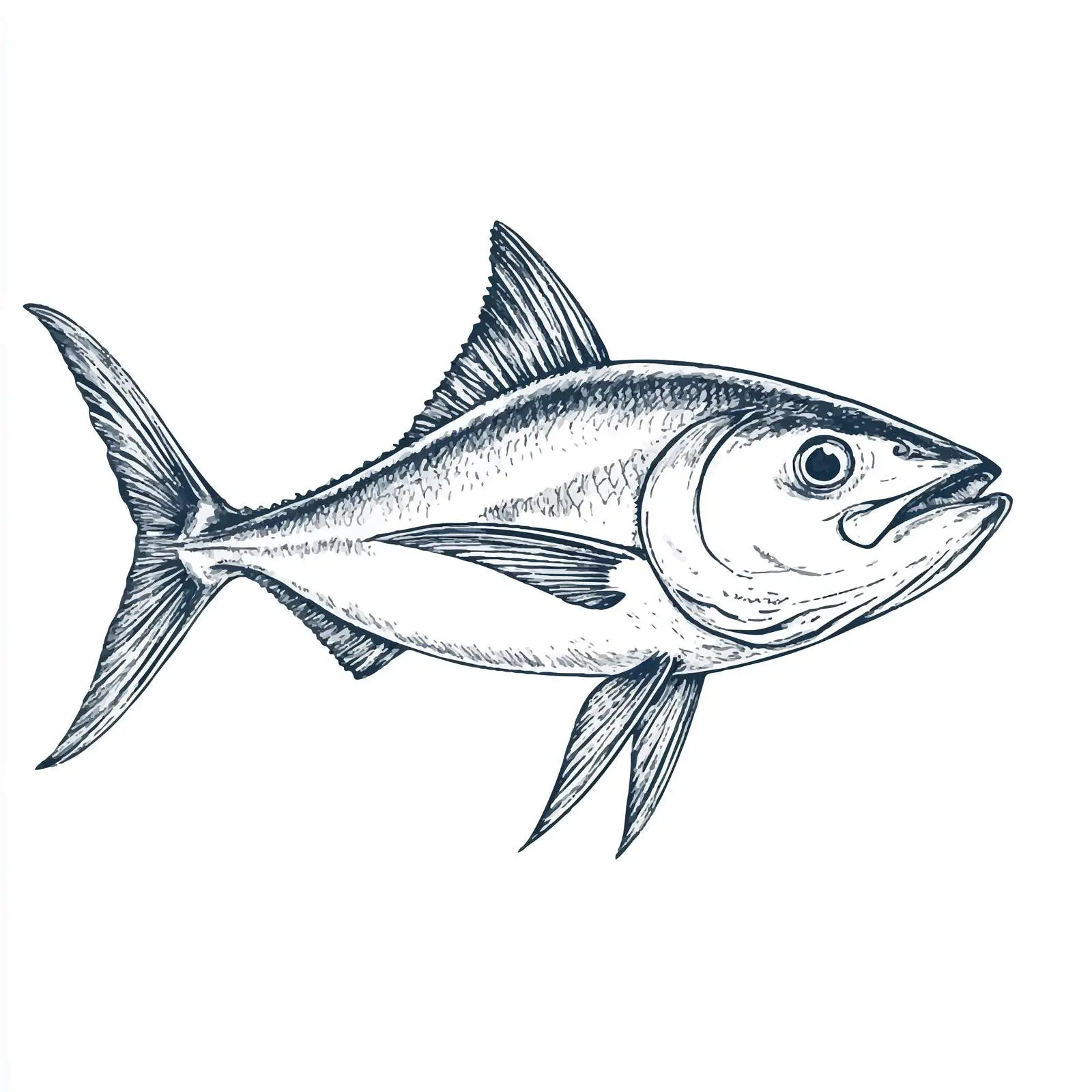 Hand-Drawn Mackerel Sketch on White Background — free download from Dotvec