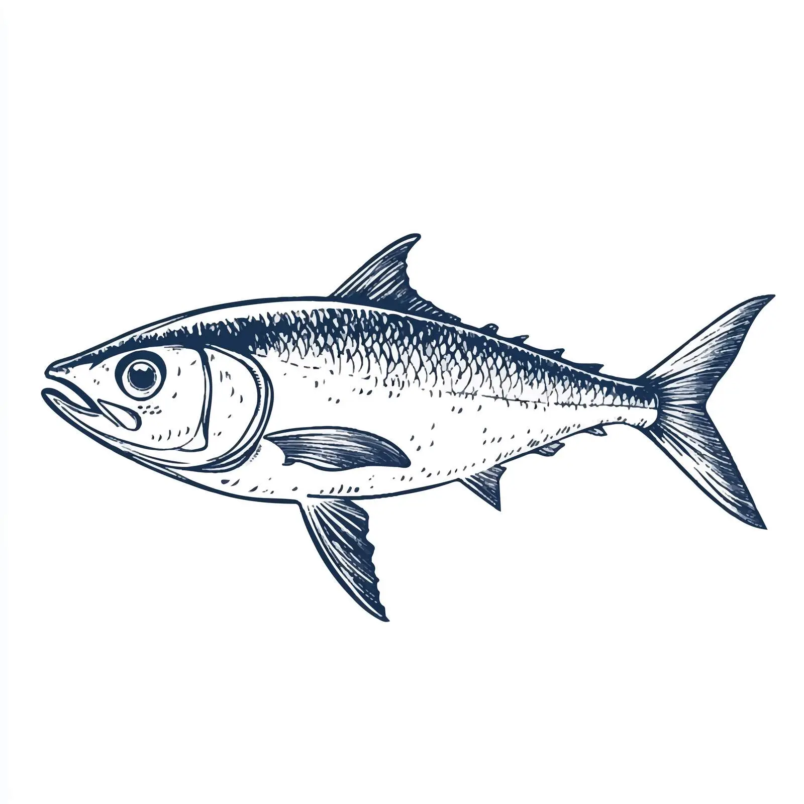 Hand-Drawn Mackerel Sketch on White Background — free download from Dotvec