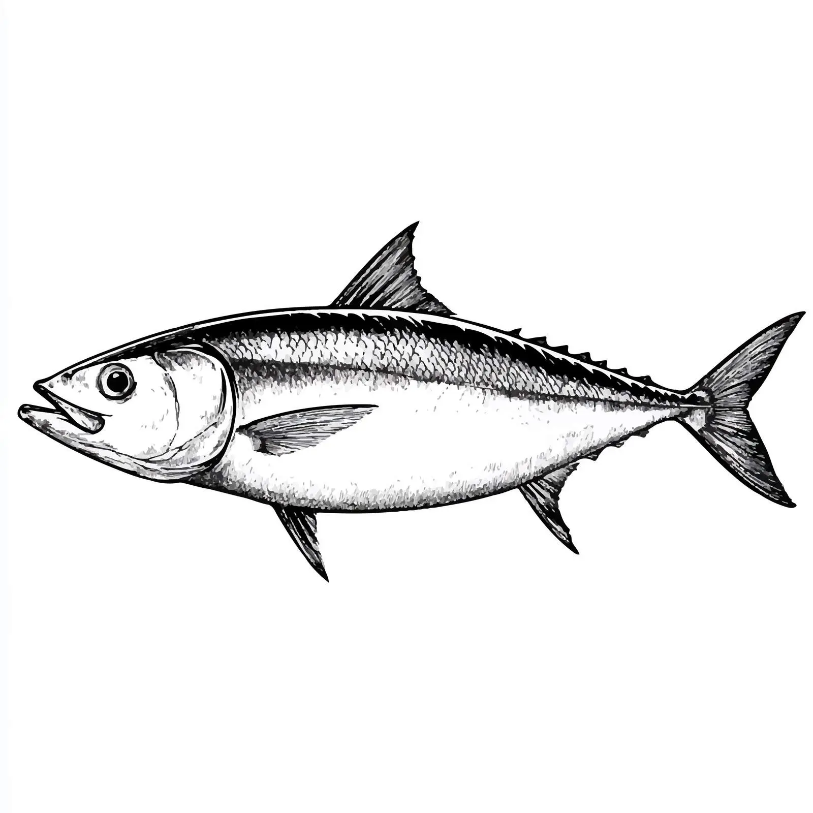 Hand-Drawn Mackerel Sketch on White Background — free download from Dotvec