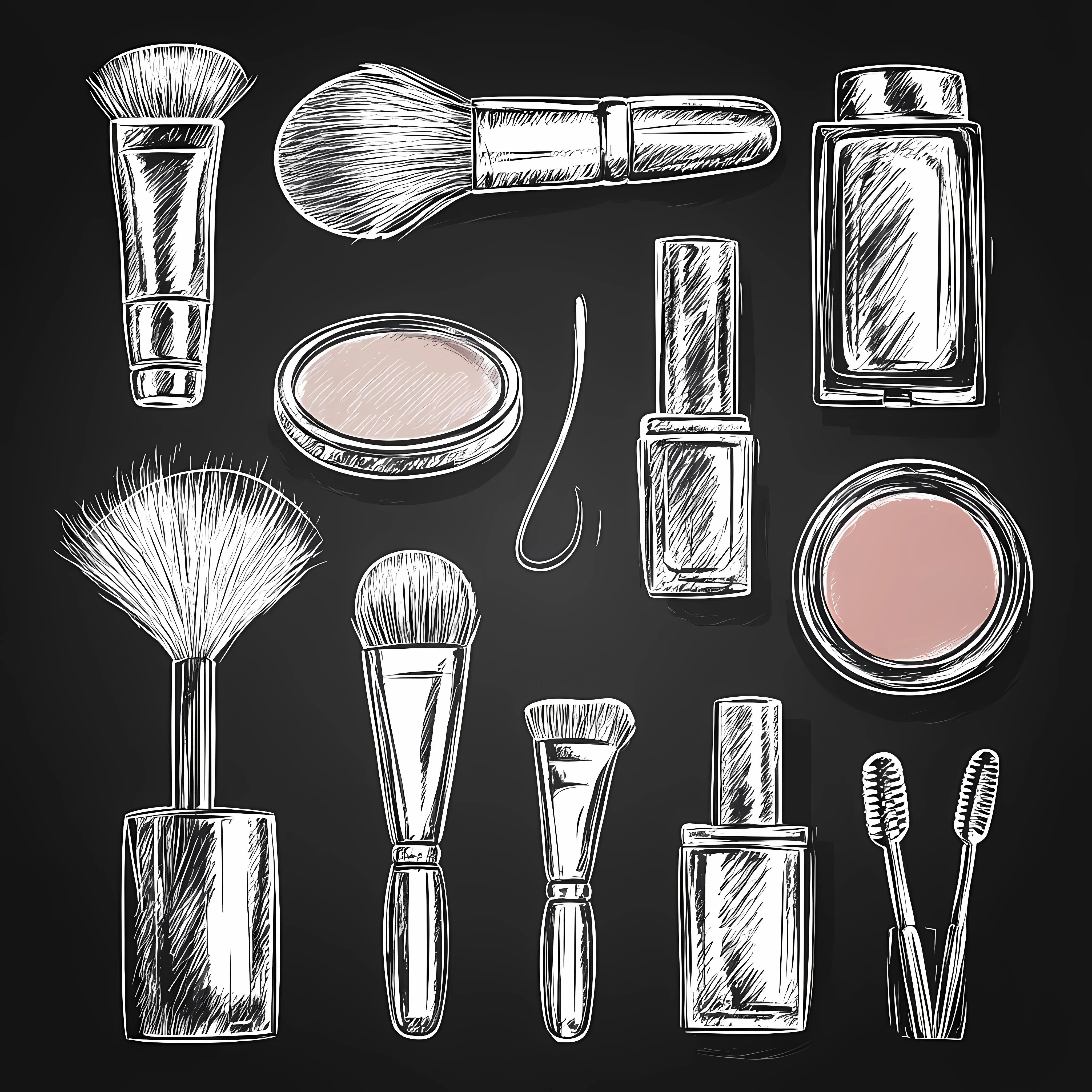 Hand Drawn Makeup Sketches Collection of Lipsticks — free download from Dotvec